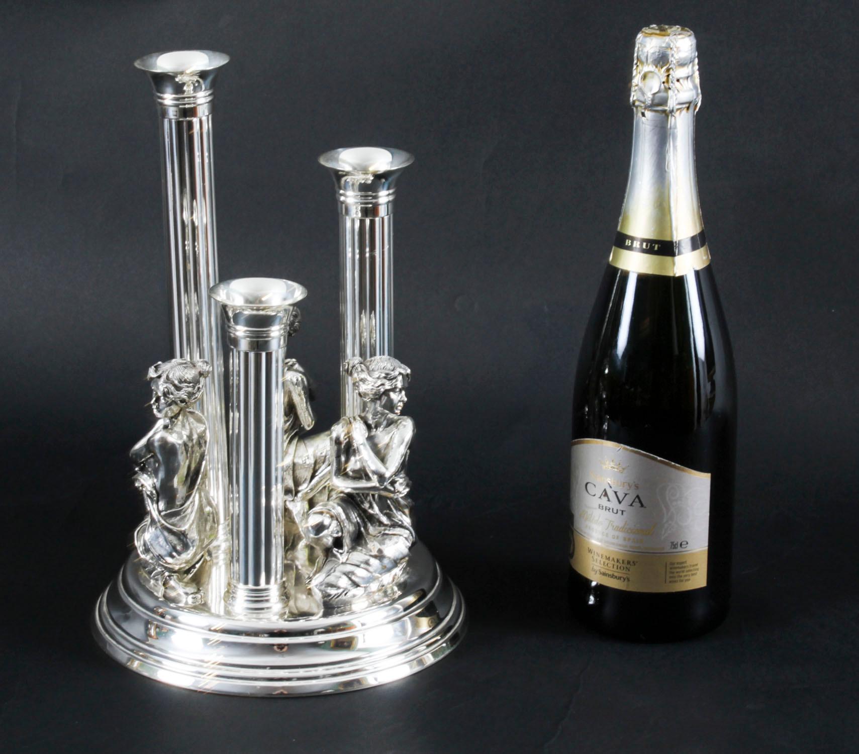Vintage Spanish Sterling Silver Centrepiece Candelabra 20th Century 16