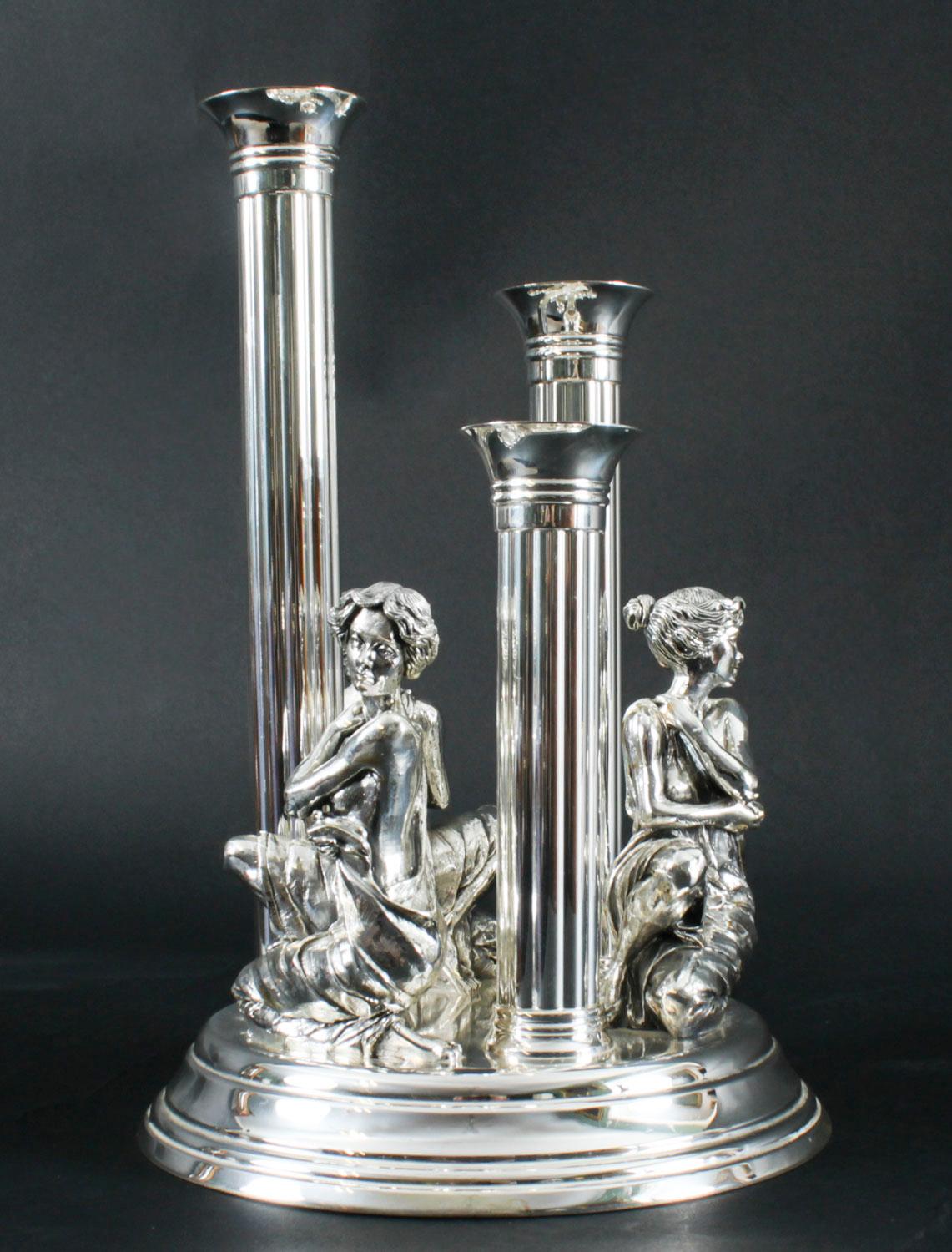 Vintage Spanish Sterling Silver Centrepiece Candelabra 20th Century 4