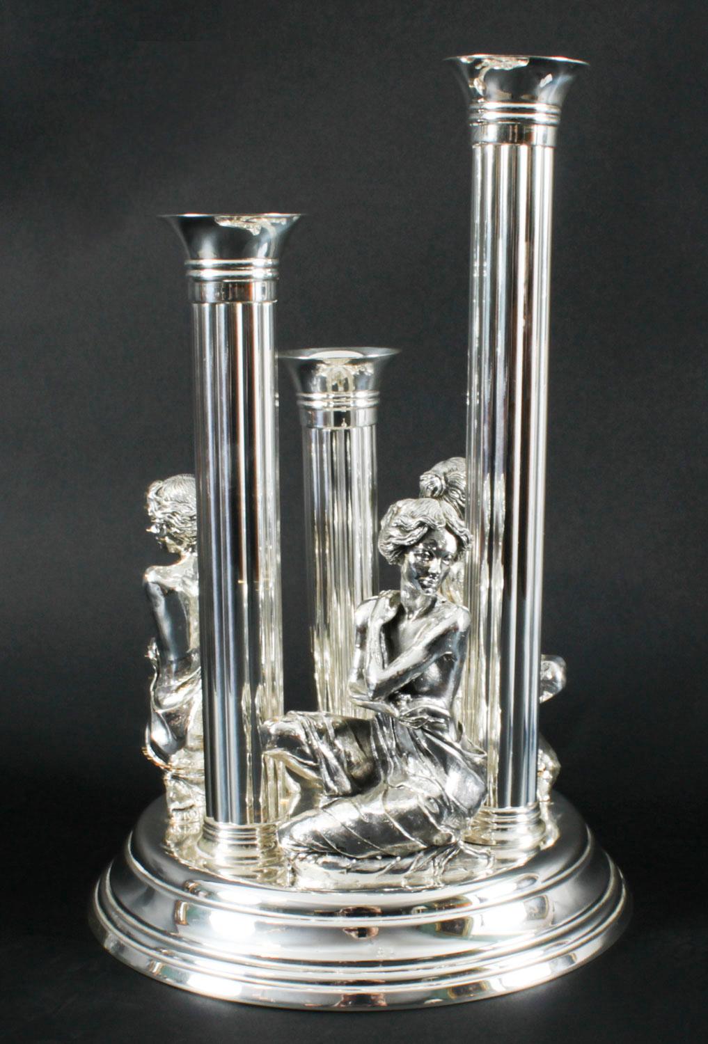 Vintage Spanish Sterling Silver Centrepiece Candelabra 20th Century 5