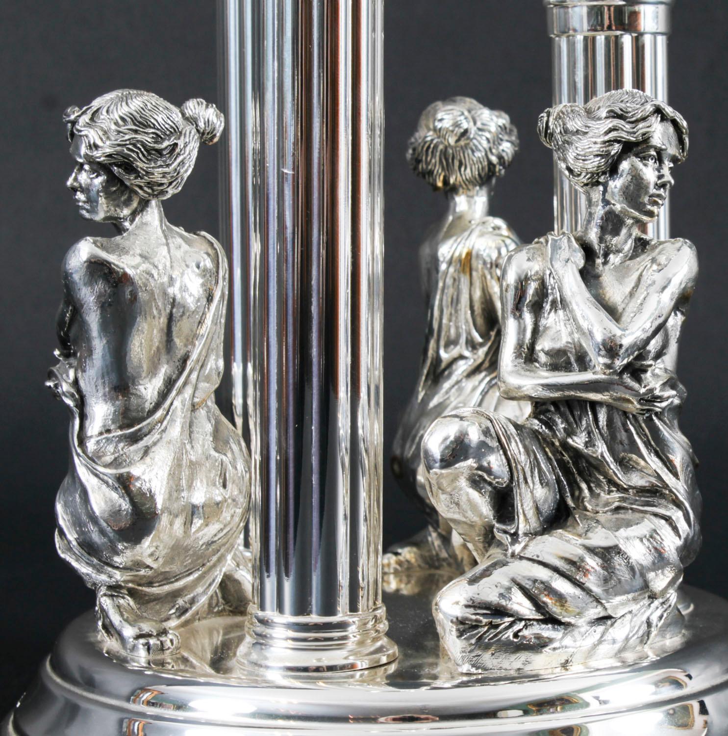 Vintage Spanish Sterling Silver Centrepiece Candelabra 20th Century 6