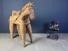 Vintage spanish straw life size Pony/horse, 1960s