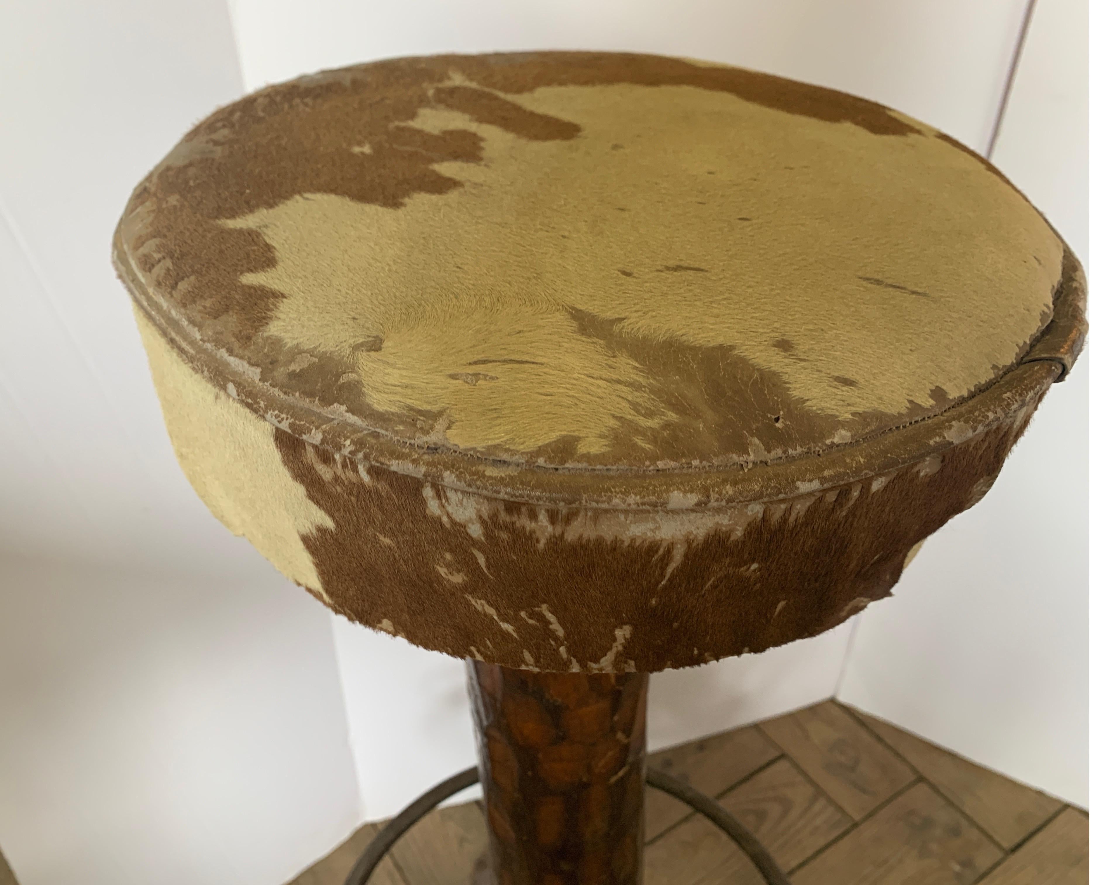 bar stools with cowhide seats
