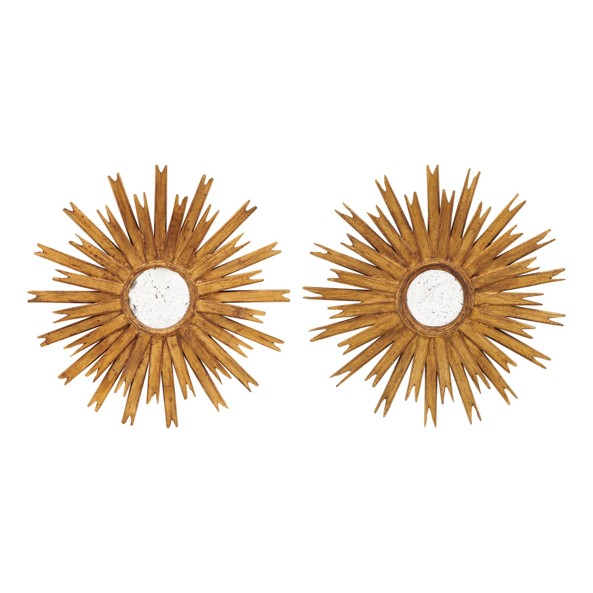 Espejo Sunburst Vintage Español en venta 6