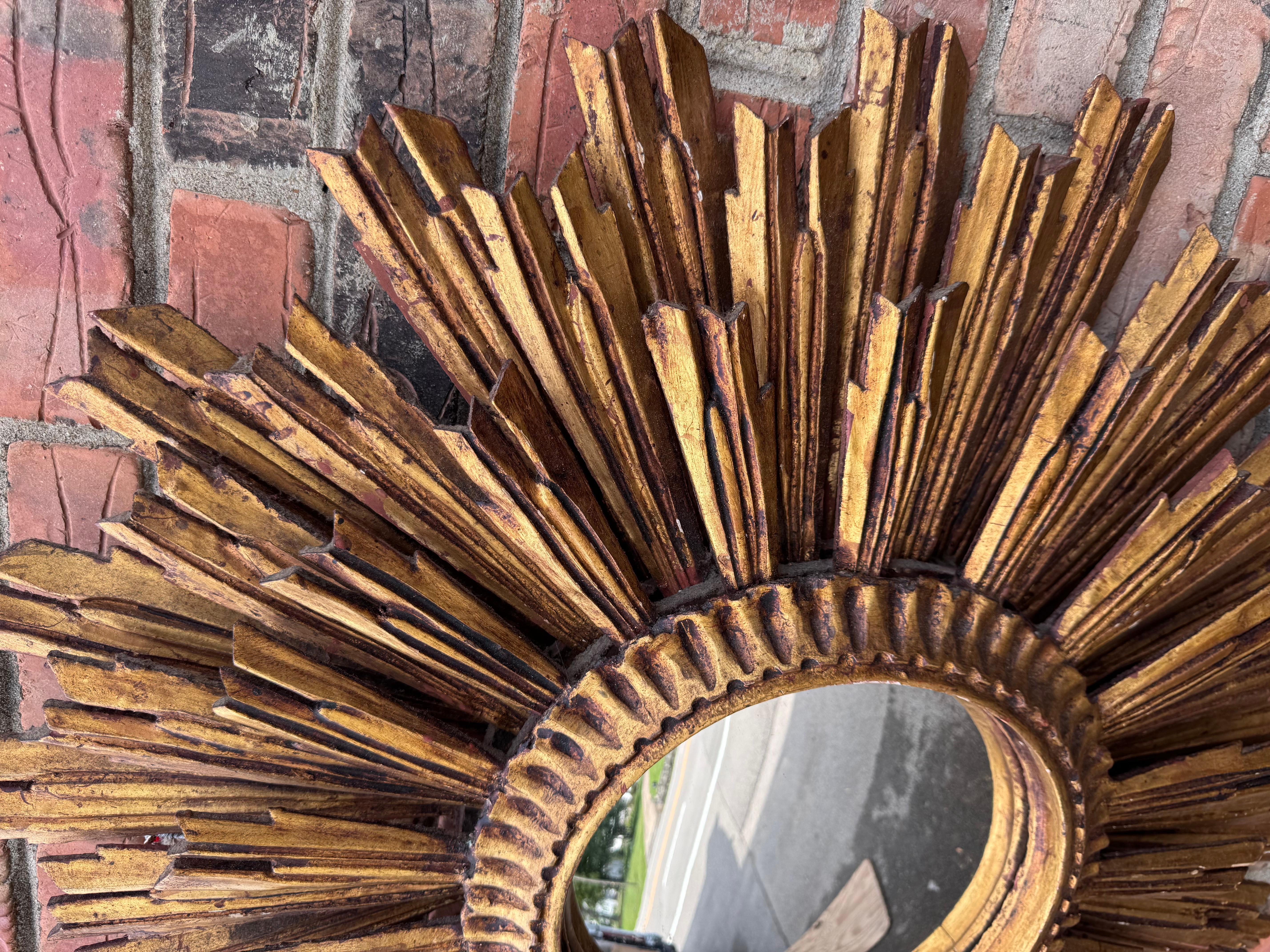 Espejo Sunburst Vintage Español en venta 1
