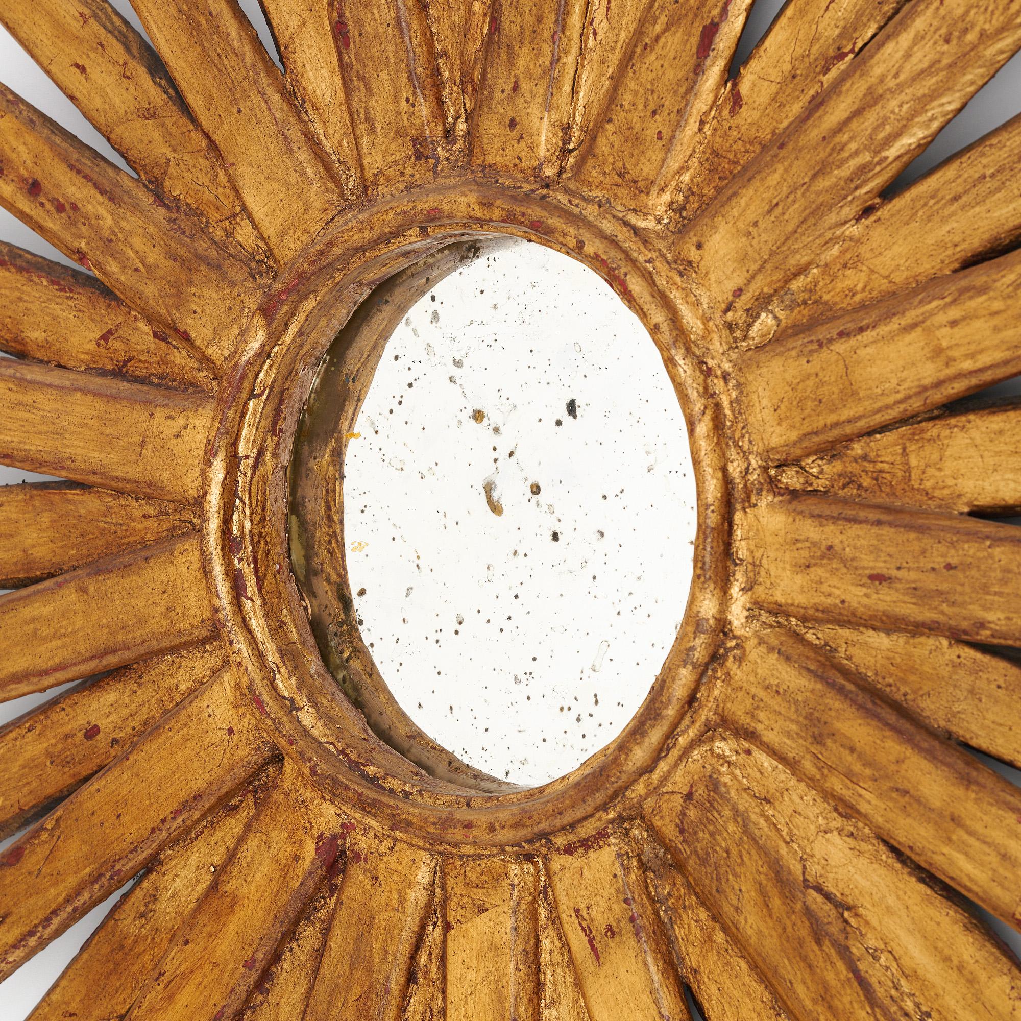 Espejo Sunburst Vintage Español en venta 3
