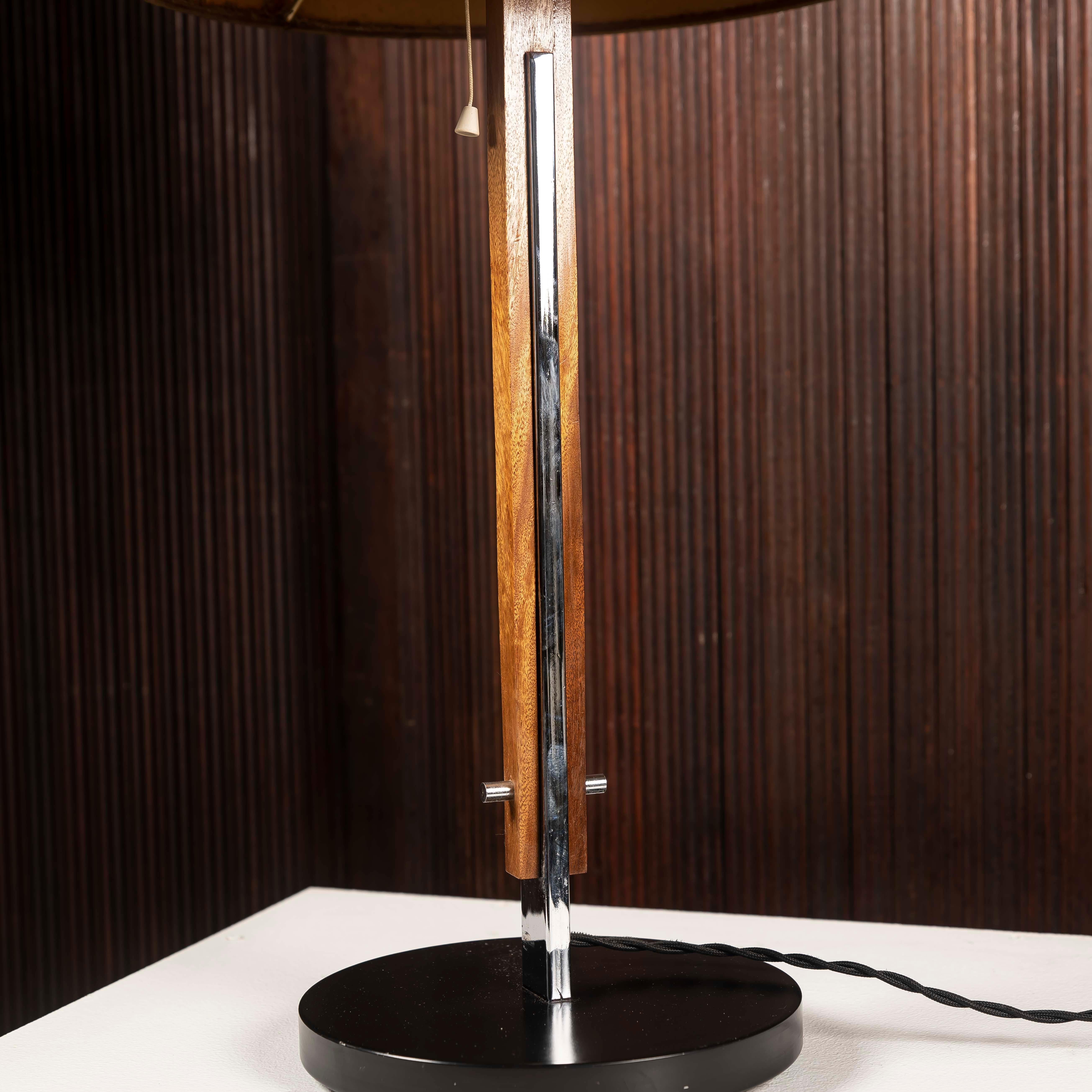 Chrome Vintage Spanish Table Lamp For Sale