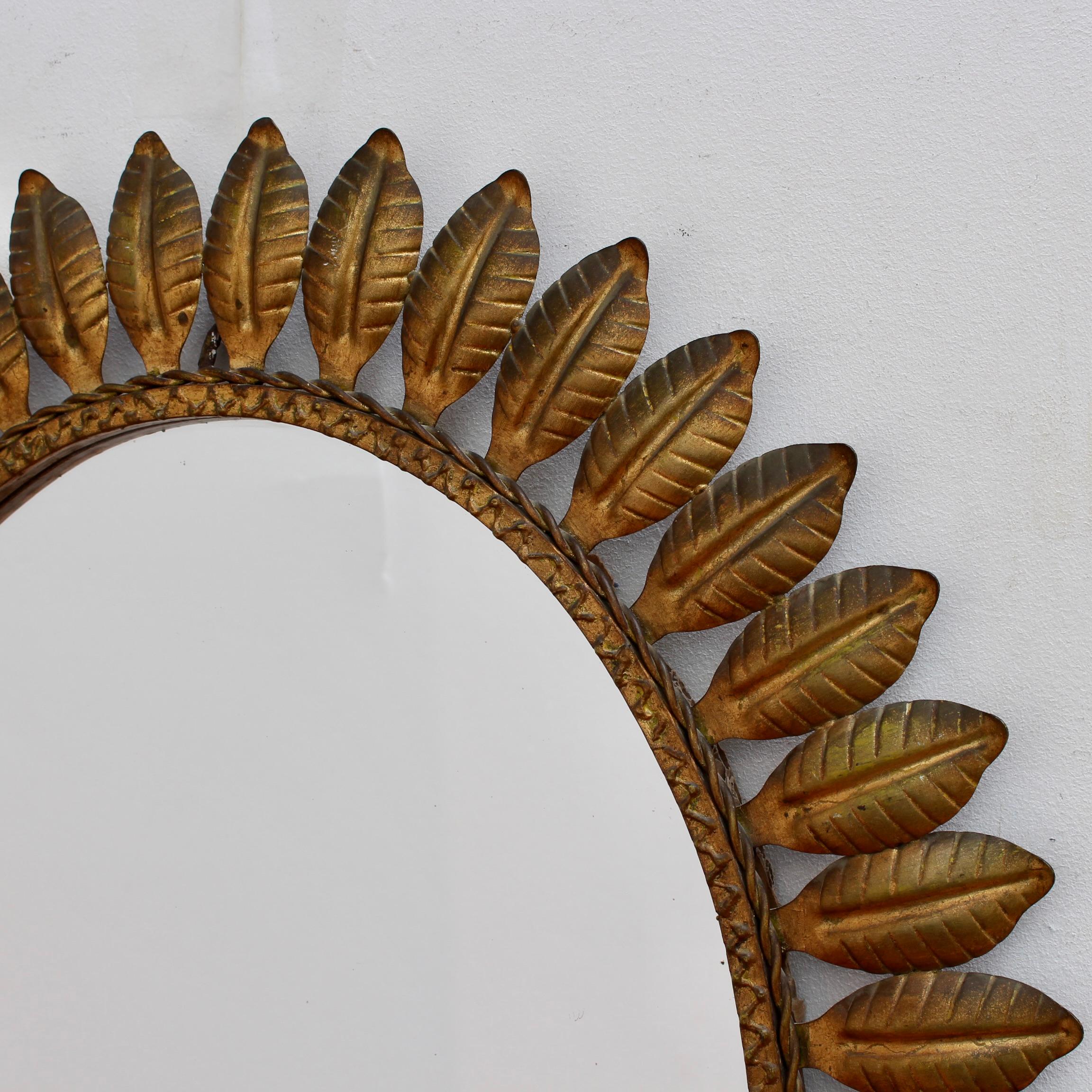 Vintage Spanish Tôle Sunburst Mirror with Copper Patina (circa 1960s) For Sale 5