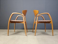 Vintage spanish wooden  armchairs, 1990s set of 6