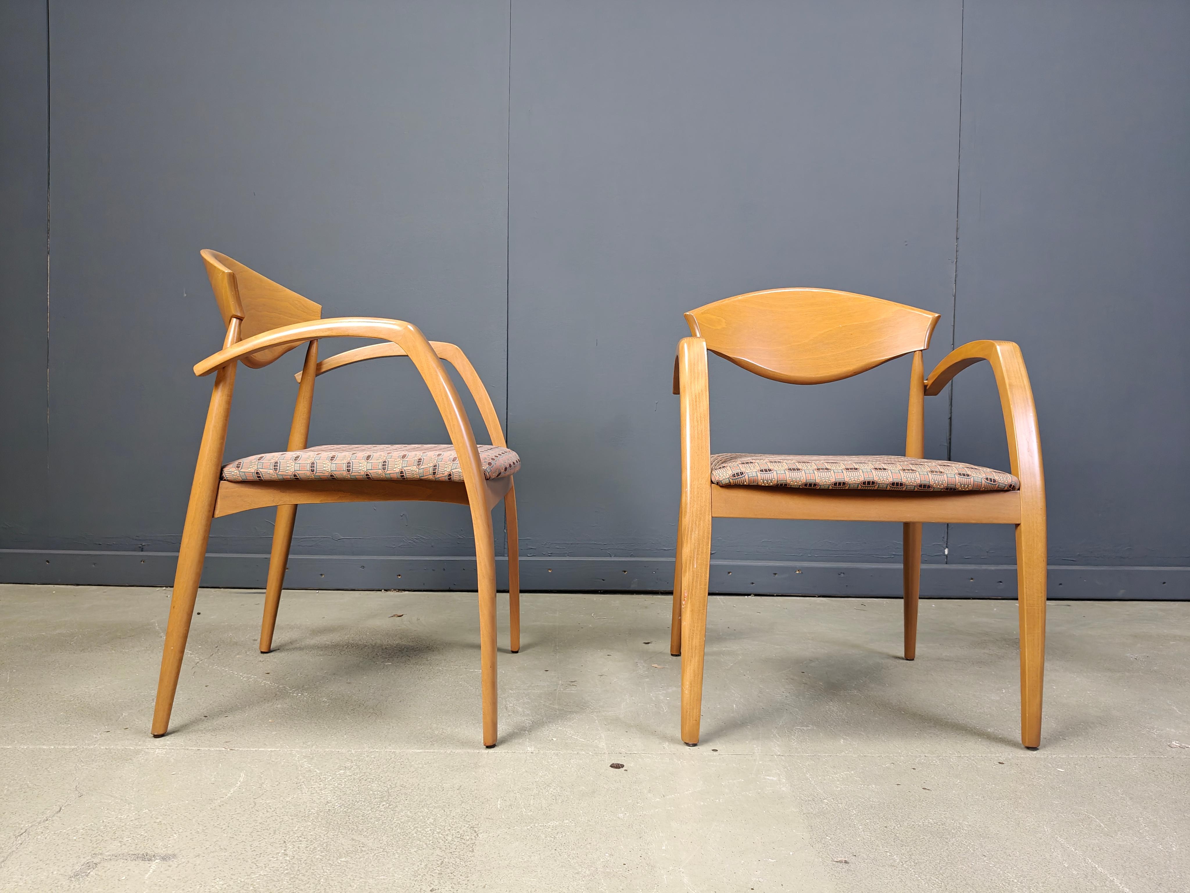 Espagnol Bois espagnol vintage  Fauteuils des années 1990, lot de 6 en vente