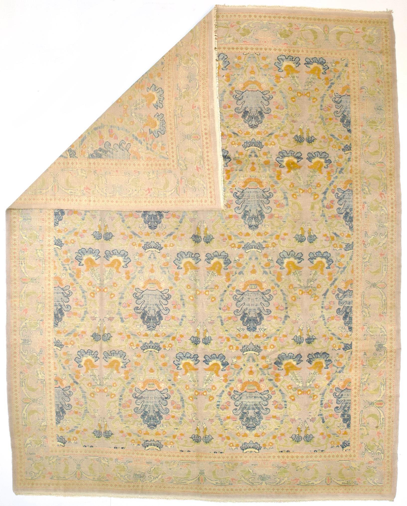 Tappeto vintage in lana spagnola 9'0