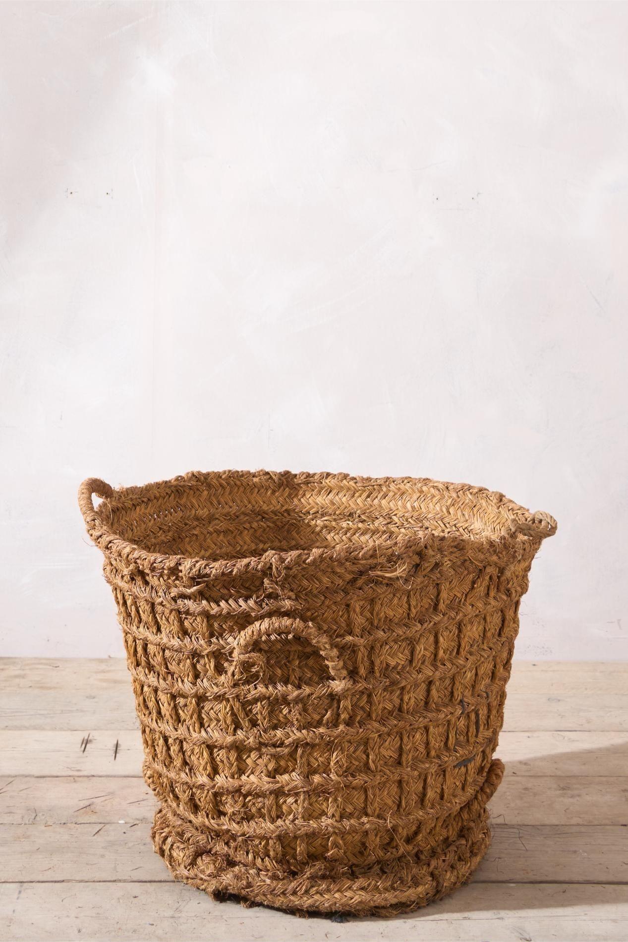 Vintage Spanish woven Olive harvest baskets - 3 available 7