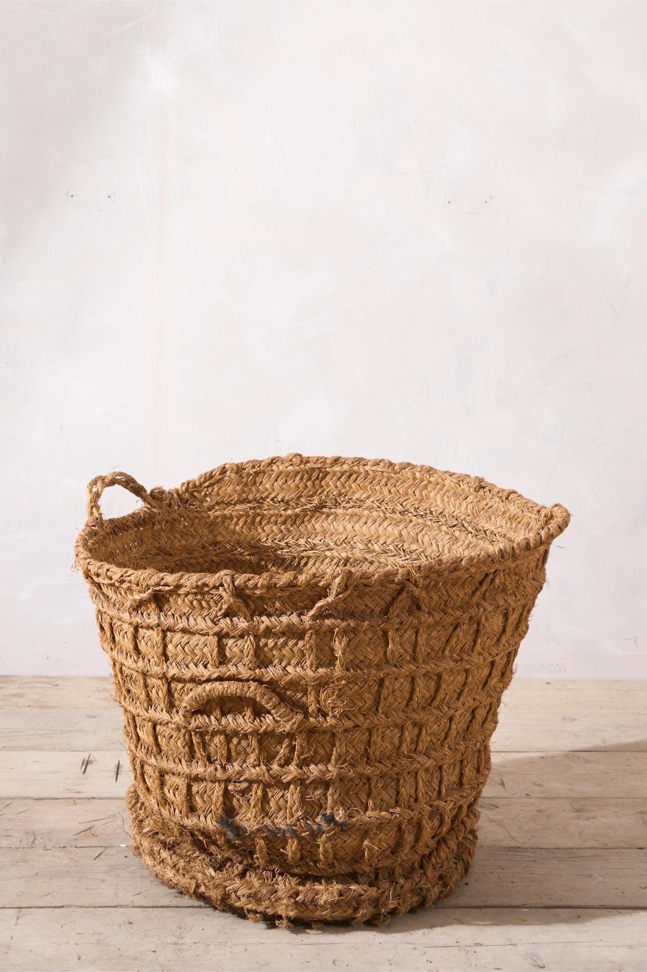 Vintage Spanish woven Olive harvest baskets - 3 available 8
