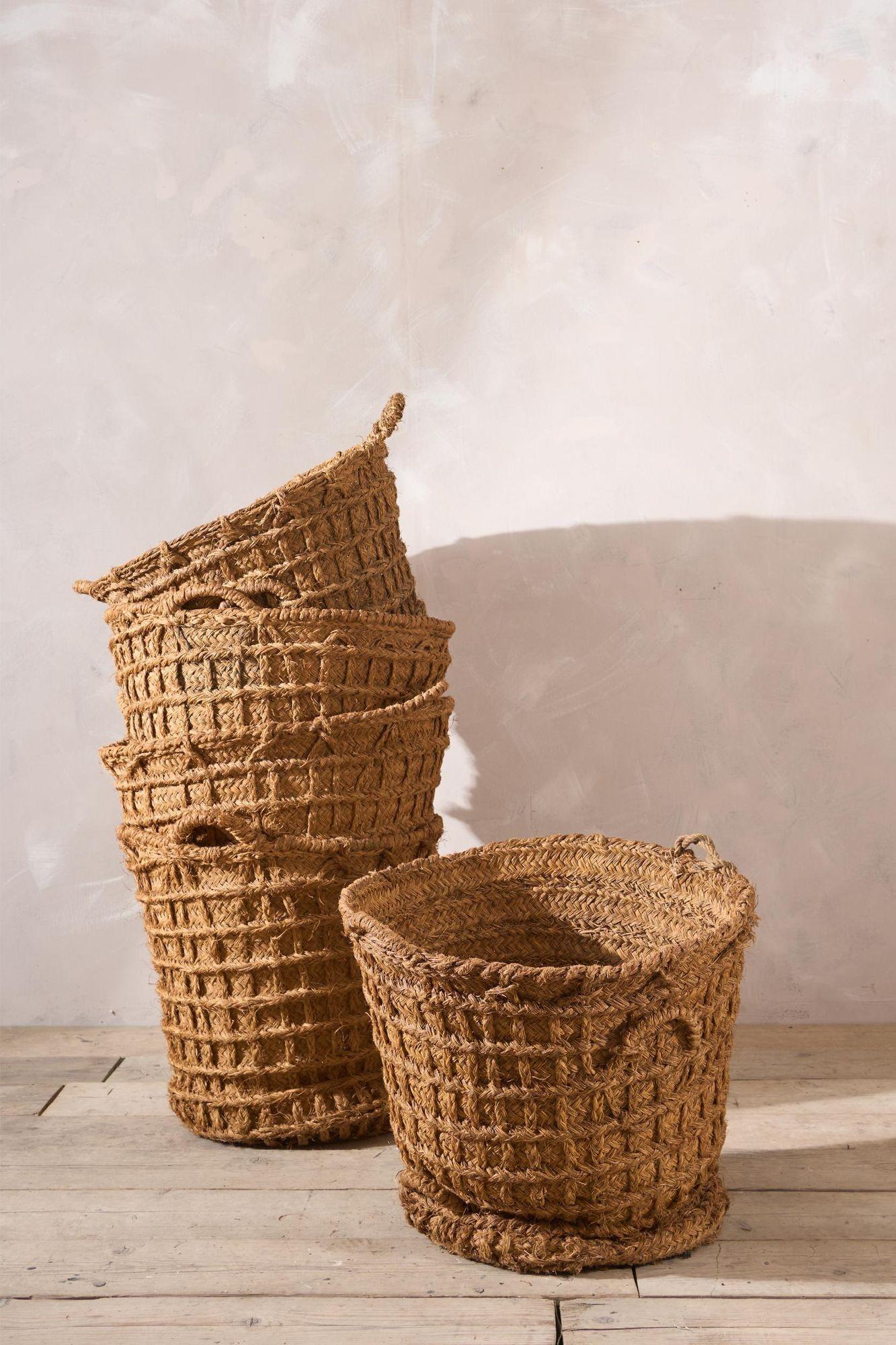 These are a great accessory in your home. Originally these beautiful woven baskets were used to collect olives during the harvest in Spain. They are a beautiful colour and form with good texture. All strong decorative features.
There are 5 available