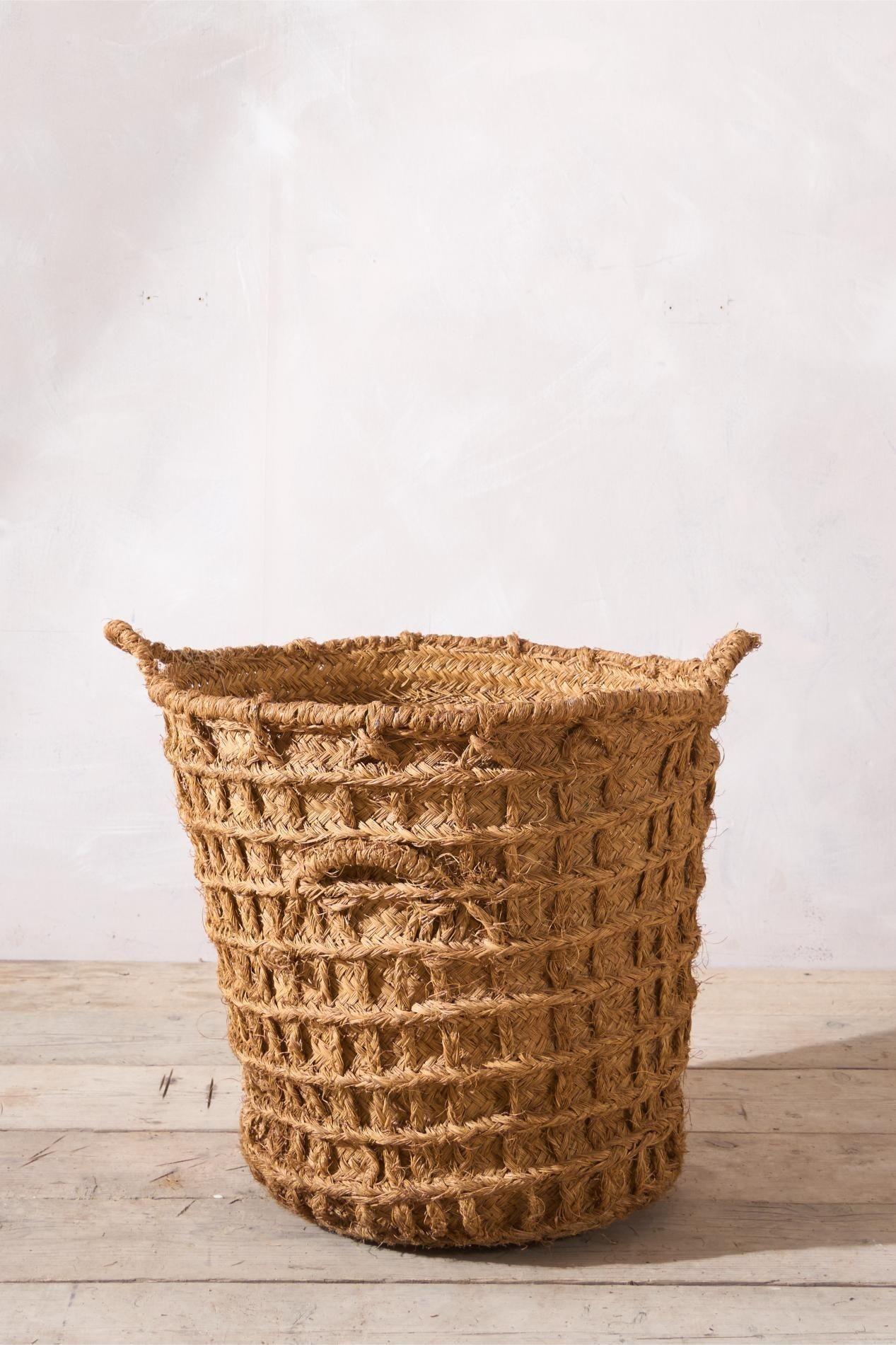 Vintage Spanish woven Olive harvest baskets - 3 available 4