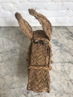Vintage Spanish Woven Spanish Esparto Straw Mule/ Donkey Head