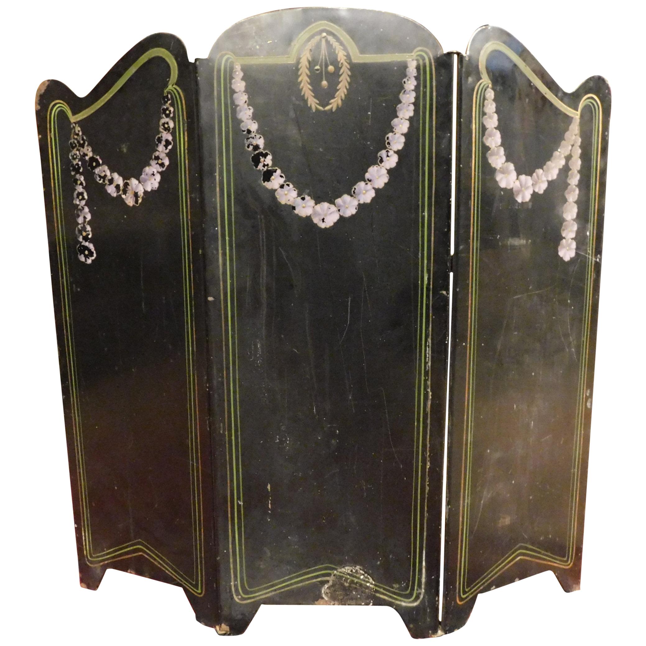Vintage Spark Arrestor Panel For Fireplace Art Deco Art Nouveau