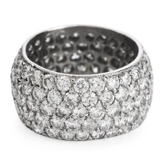 Vintage Sparkling Diamond Platinum Wide Eternity Band Ring