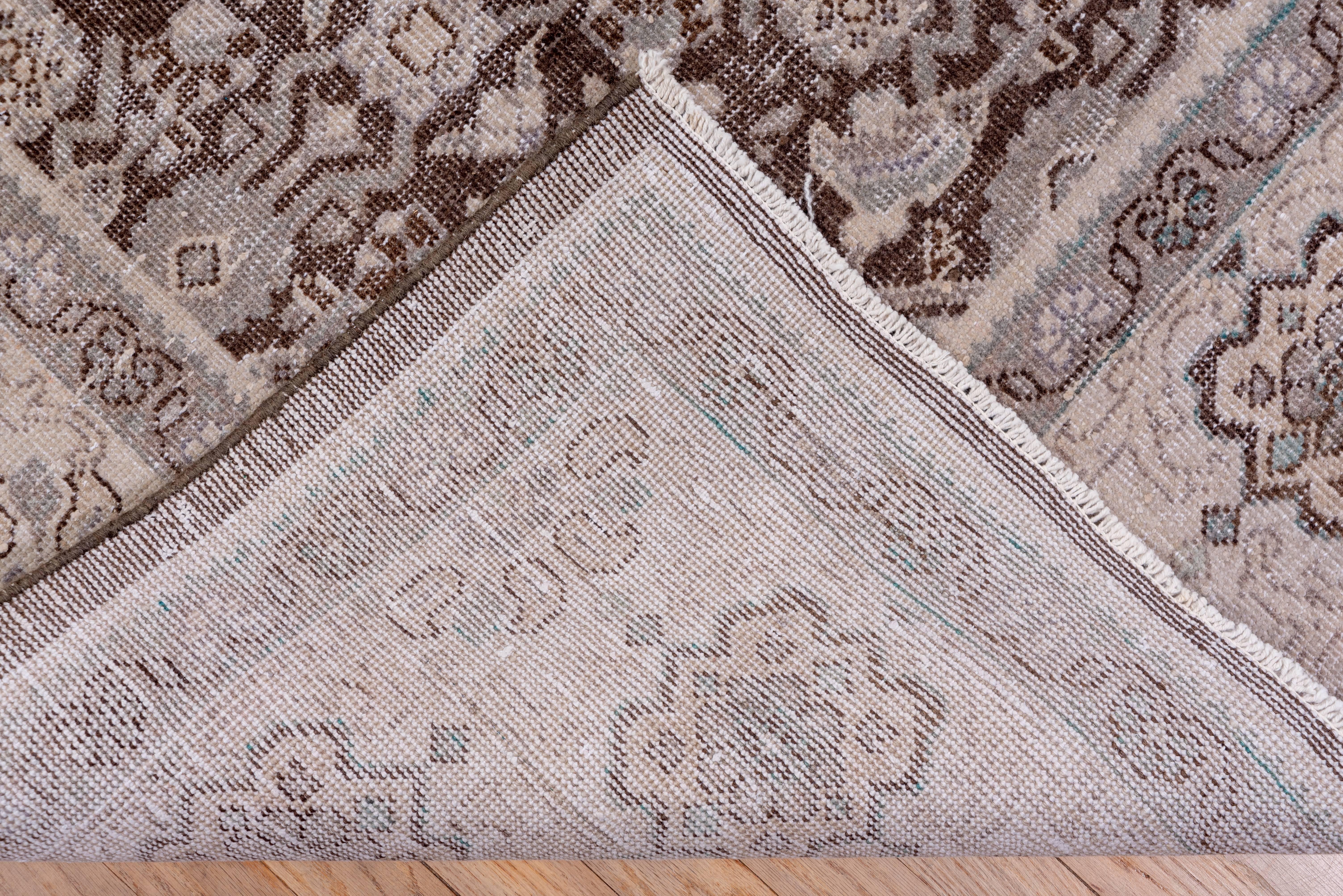 Mid-Century Modern Neutral Tribal Persian Mahal Carpet