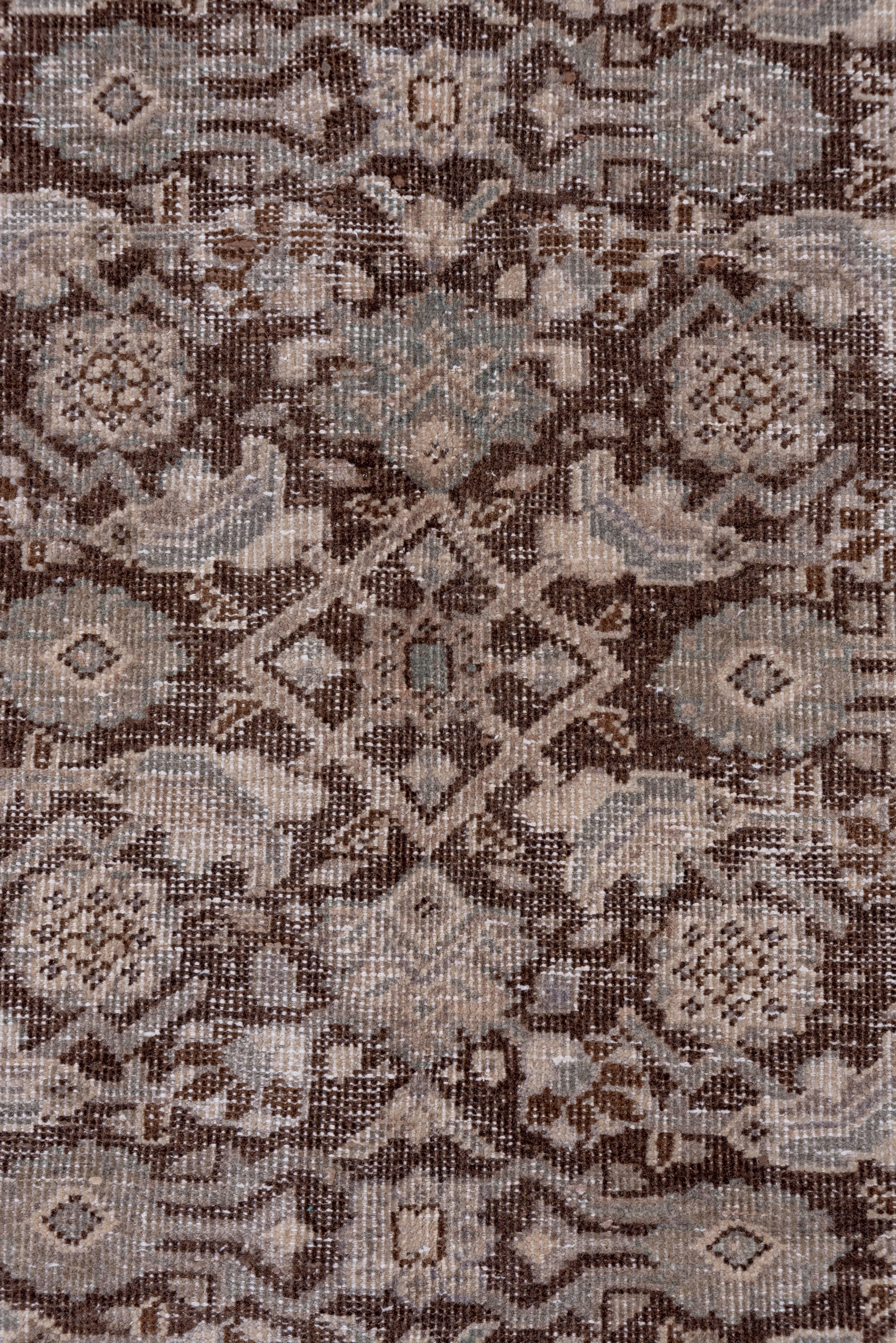 Hand-Knotted Neutral Tribal Persian Mahal Carpet
