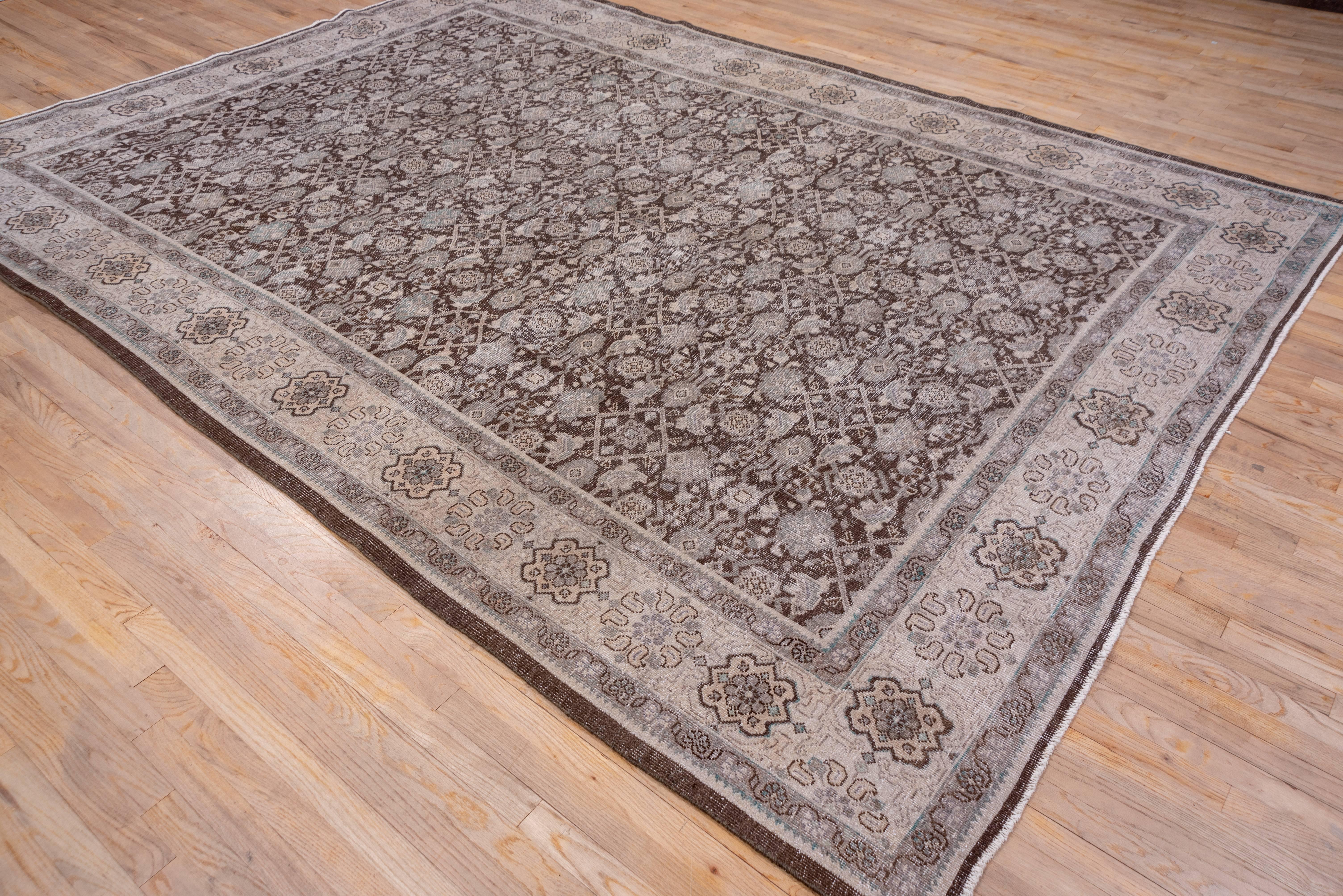 20th Century Neutral Tribal Persian Mahal Carpet