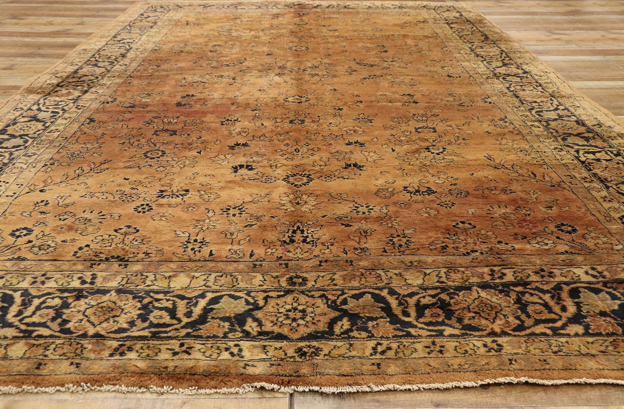 Wool Vintage Turkish Sparta Rug with Warm Rustic Italian Mediterranean Style For Sale