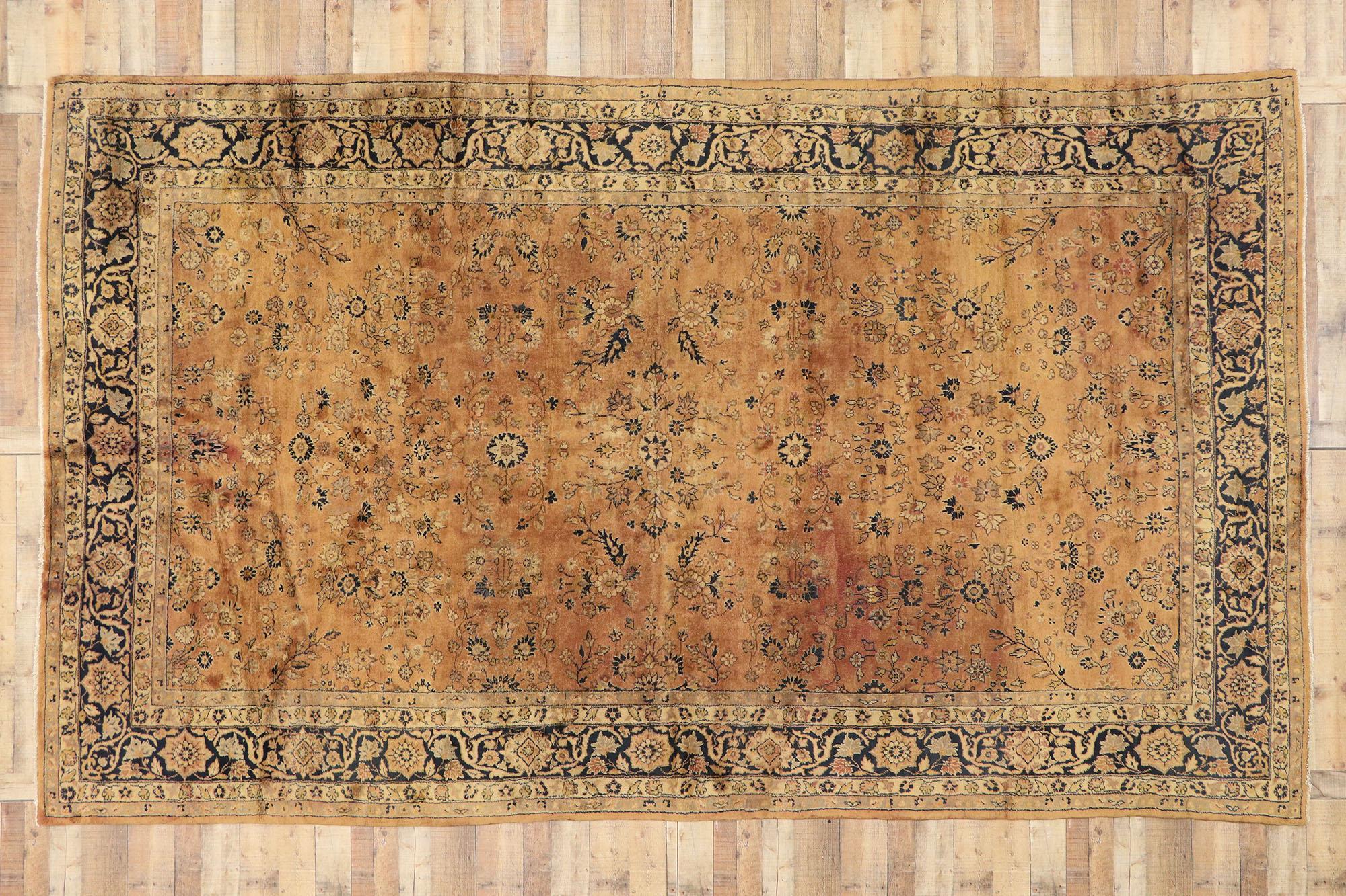 Vintage Turkish Sparta Rug with Warm Rustic Italian Mediterranean Style For Sale 2