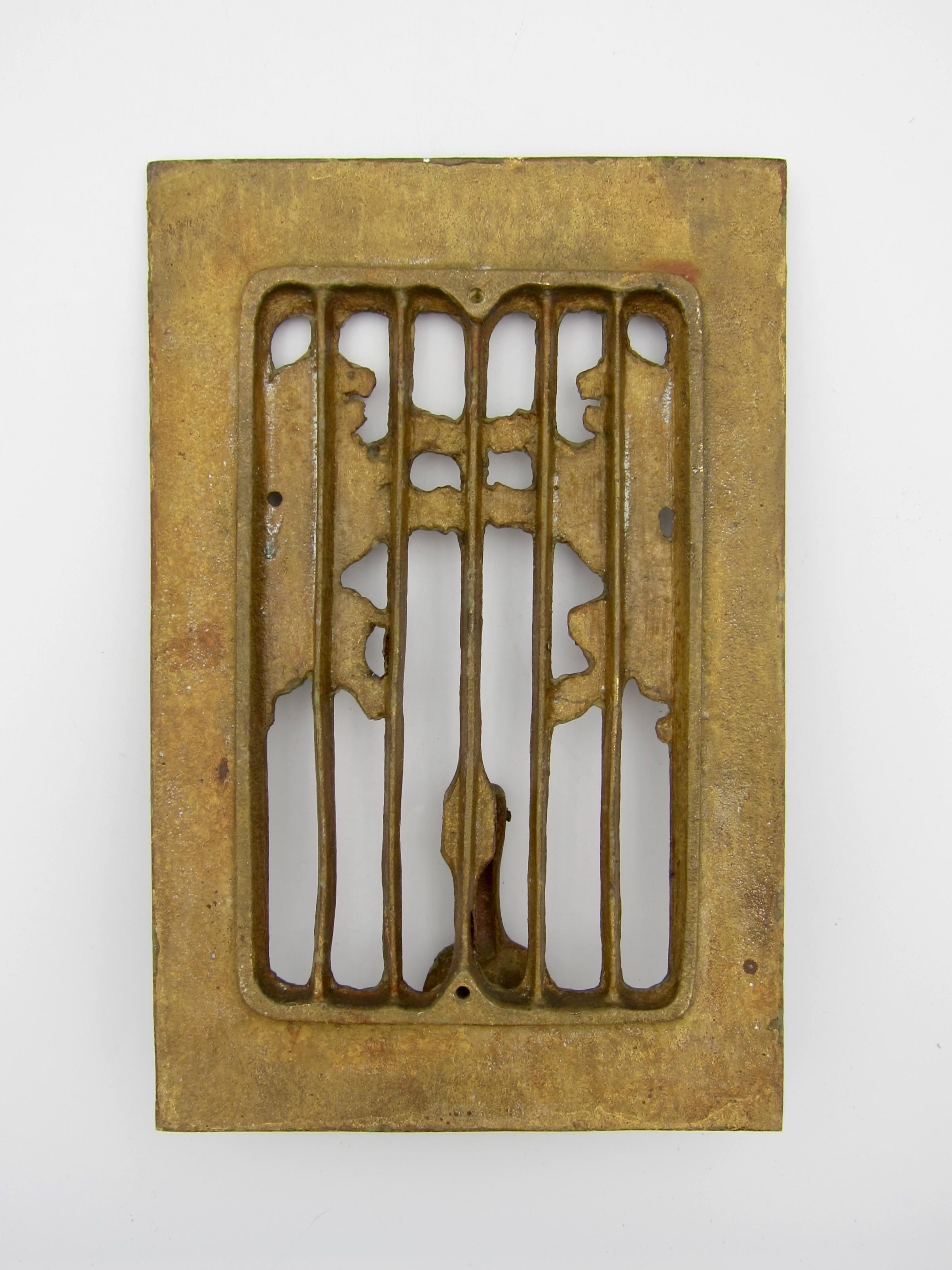 Cast Vintage Speakeasy Door Knocker and Peephole Grill in Two Panels