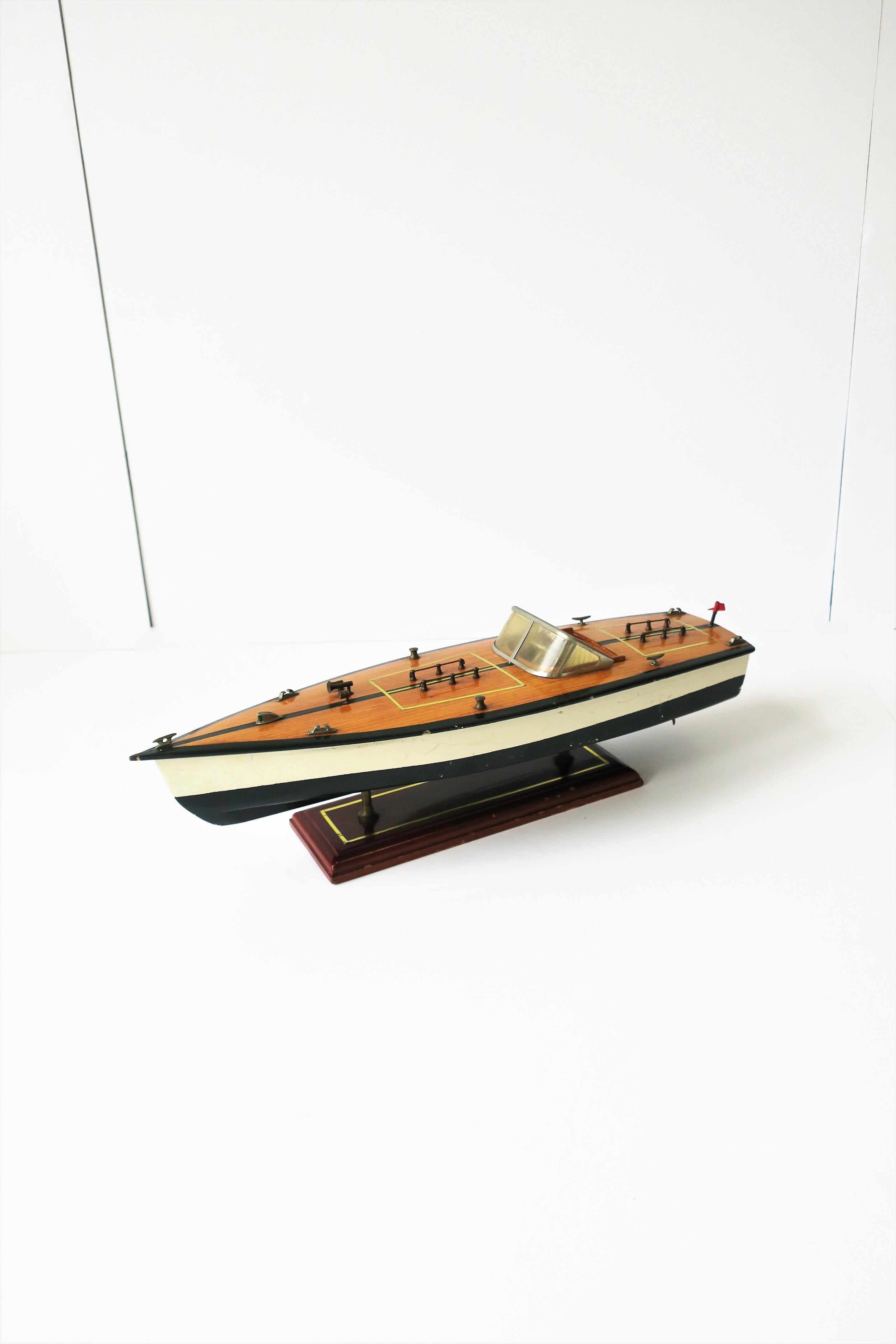 Hand-Crafted Vintage Speed Boat Model