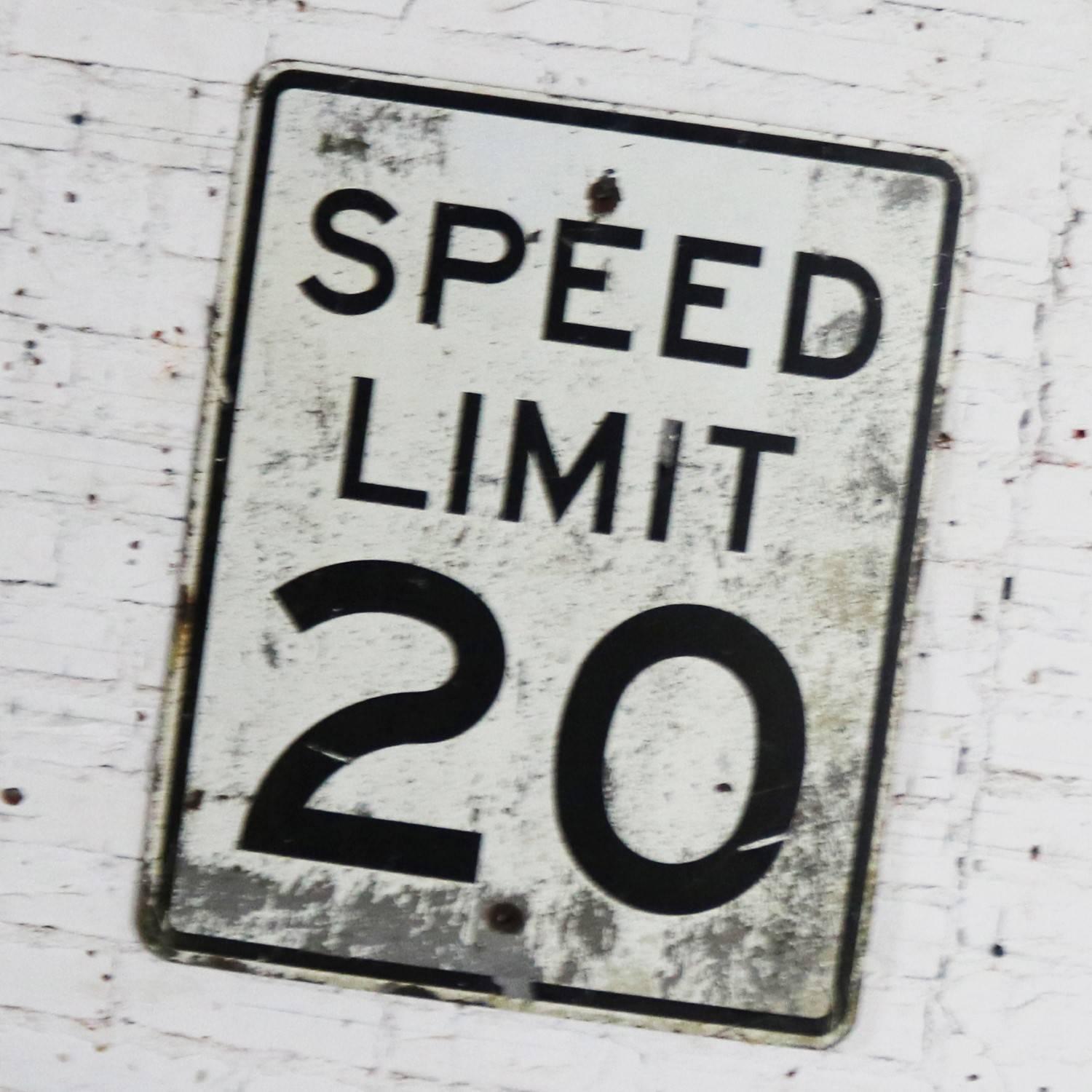vintage speed limit sign