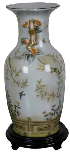 Vintage Speer Collectibles Porzellan Floral Chinoiserie Mantel Vase und Basis