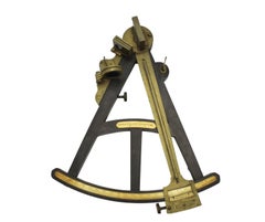Vintage Spencer & Co. Cased Brass and Wood Sextant, circa 1830s-40s