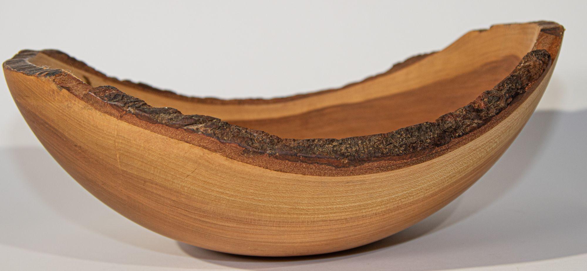 Vintage Spencer Peterman Live Edge Cherry Oval Bowl For Sale 2