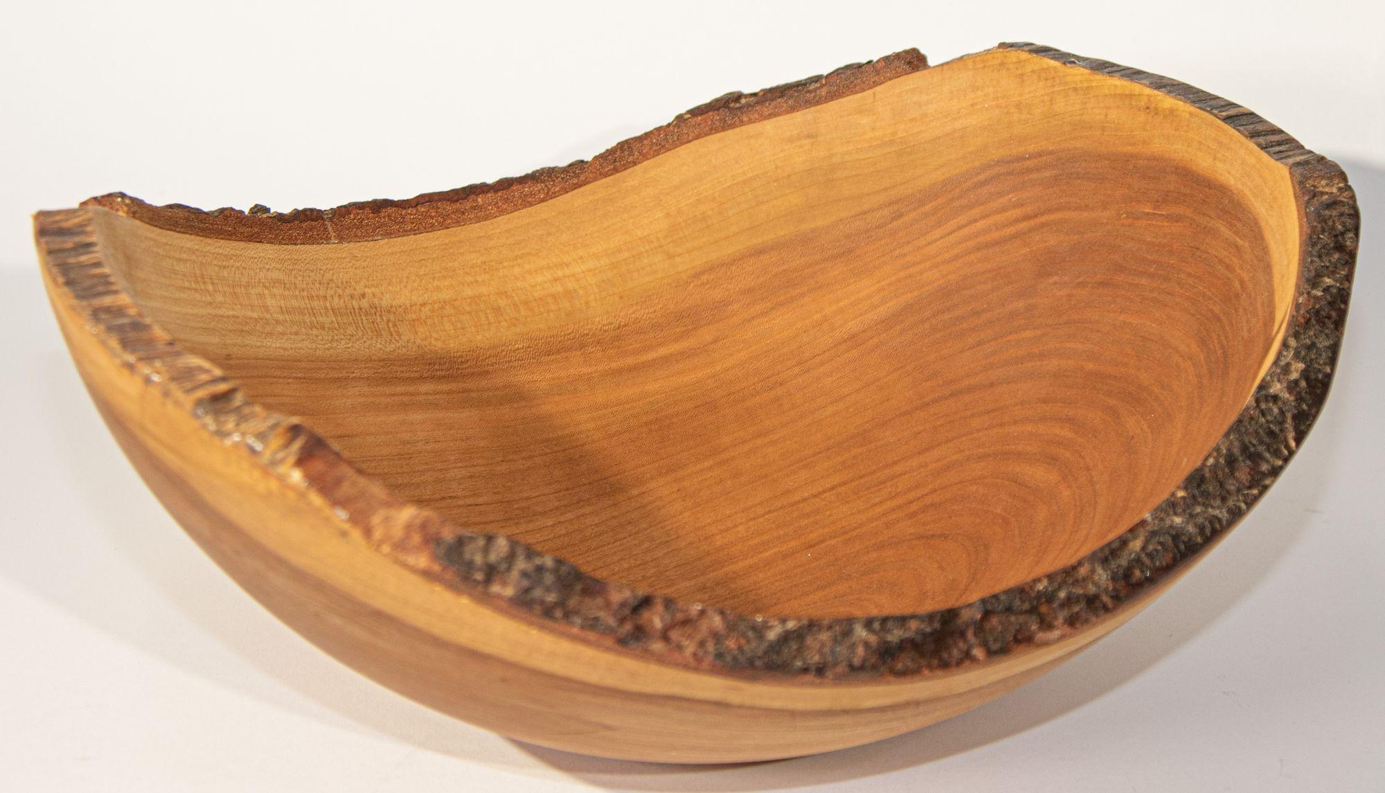 Vintage Spencer Peterman Live Edge Cherry Oval Bowl For Sale 6