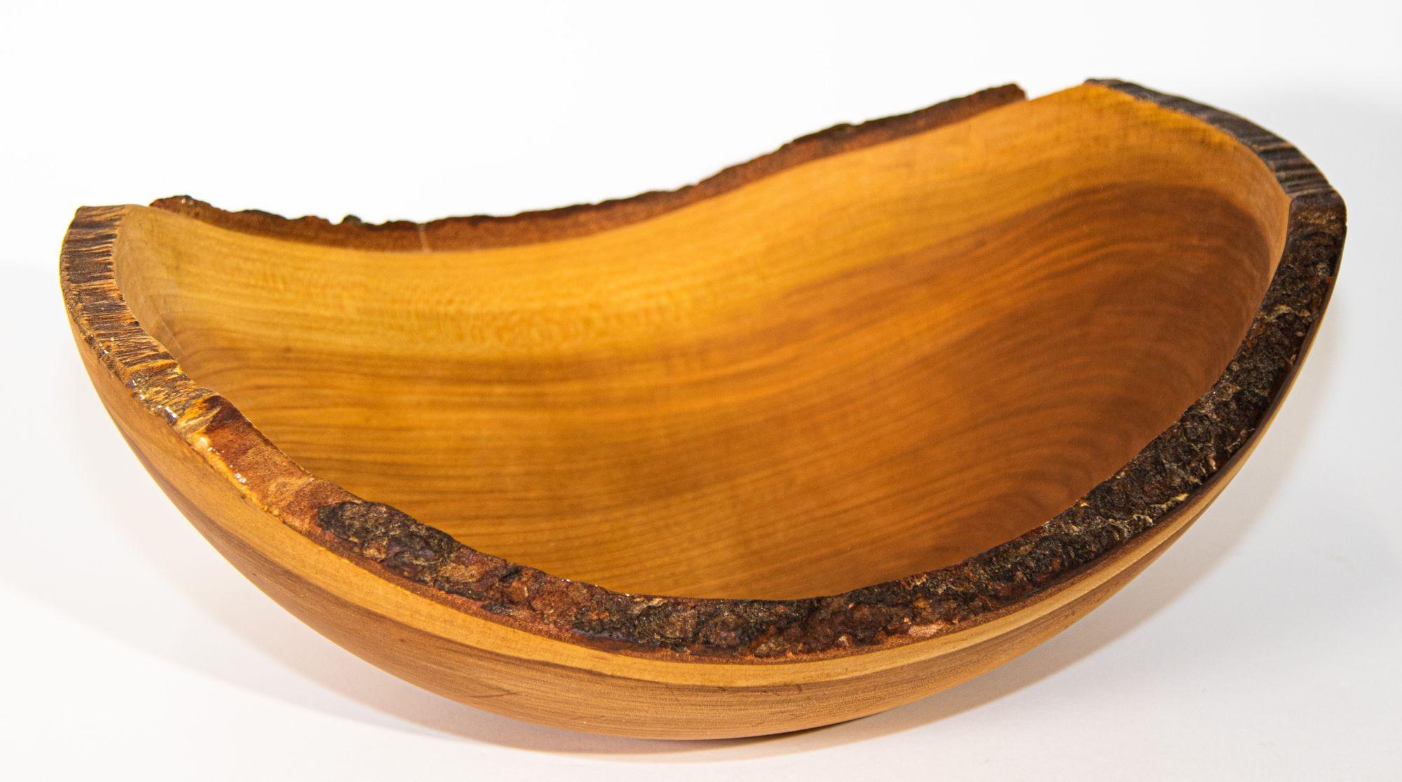 Vintage Spencer Peterman Live Edge Cherry Oval Bowl For Sale 7