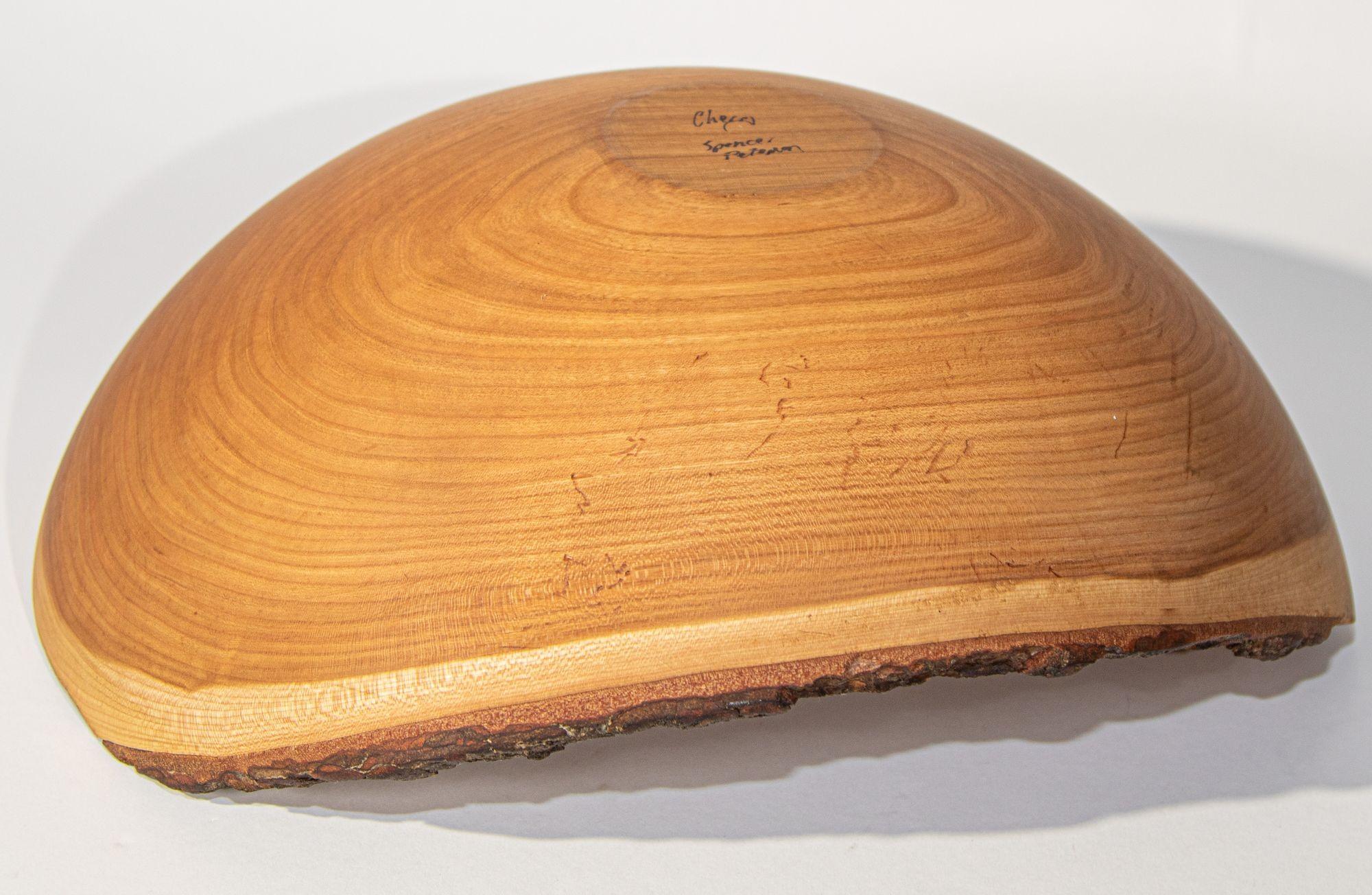 Vintage Spencer Peterman Live Edge Cherry Oval Bowl For Sale 9