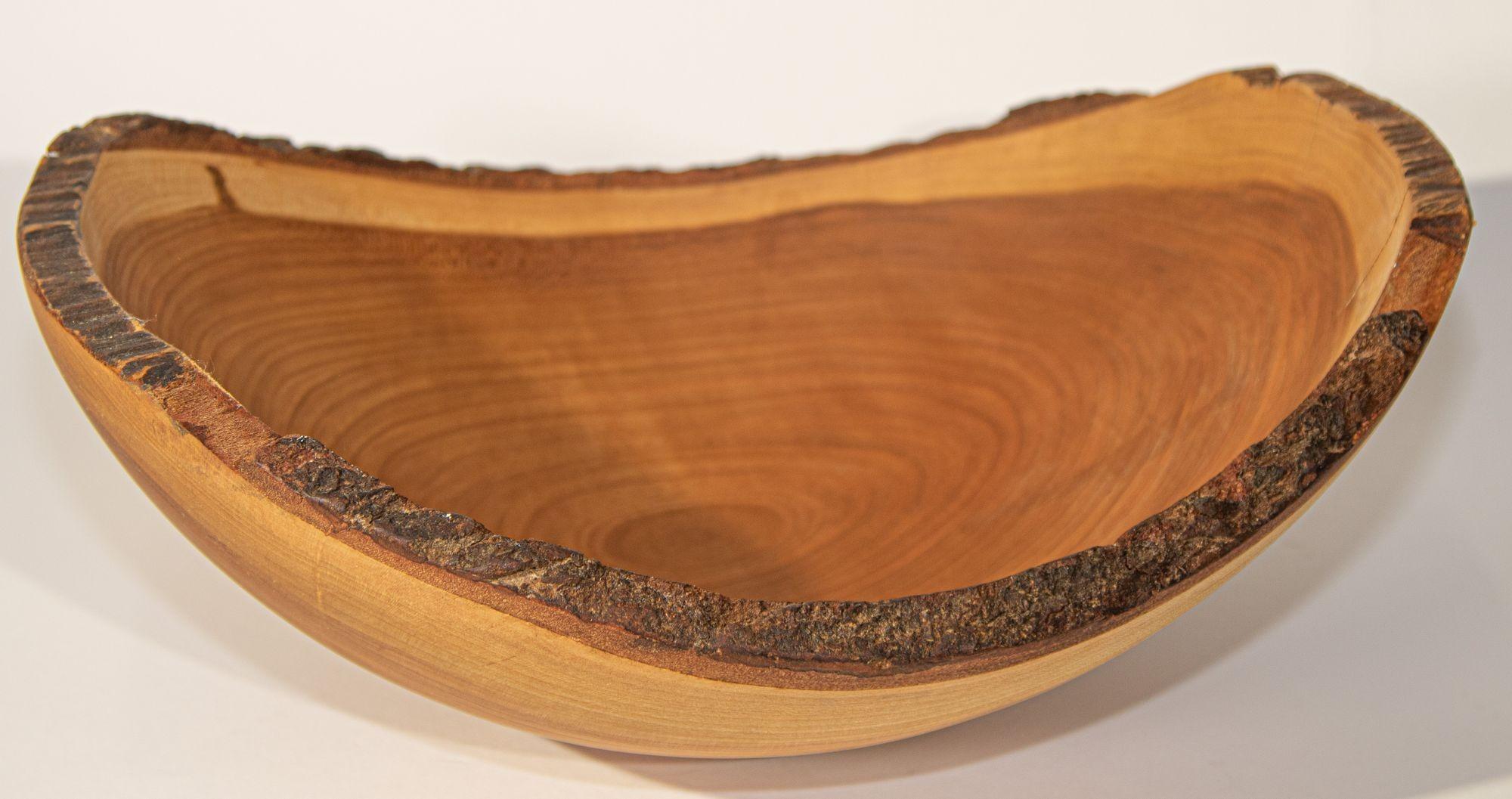 Fruitwood Vintage Spencer Peterman Live Edge Cherry Oval Bowl For Sale