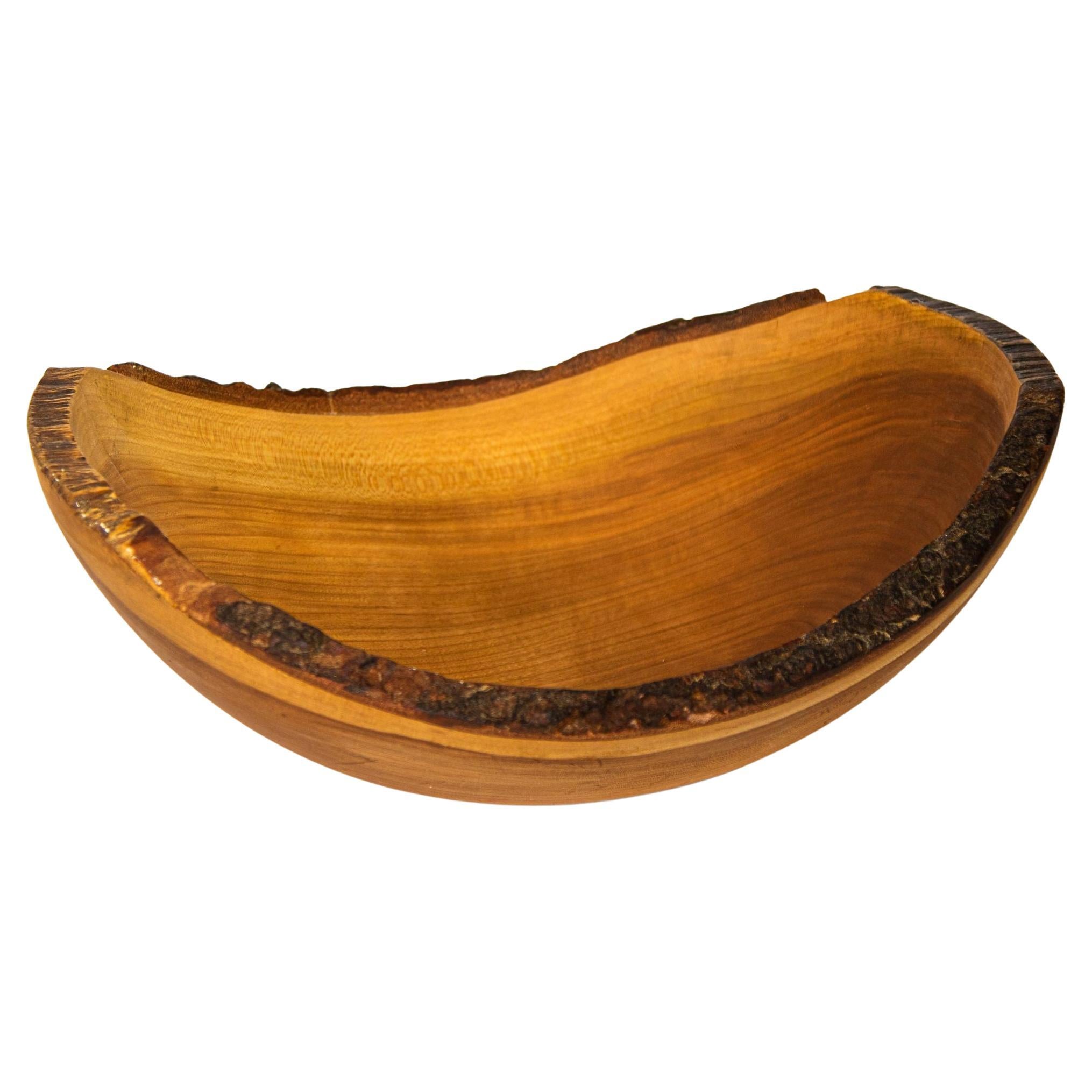 Vintage Spencer Peterman Live Edge Cherry Oval Bowl