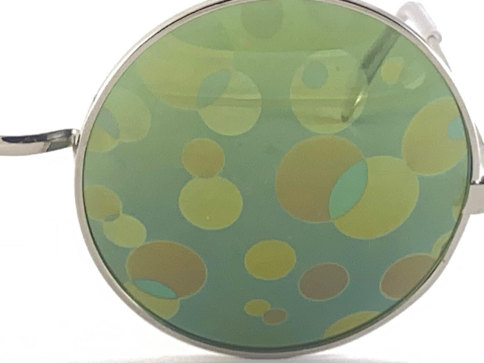 Vintage Spex Appeal Psychedelic Oversized Dotted Round Silver  Lunettes de soleil des années 1970 en vente 1
