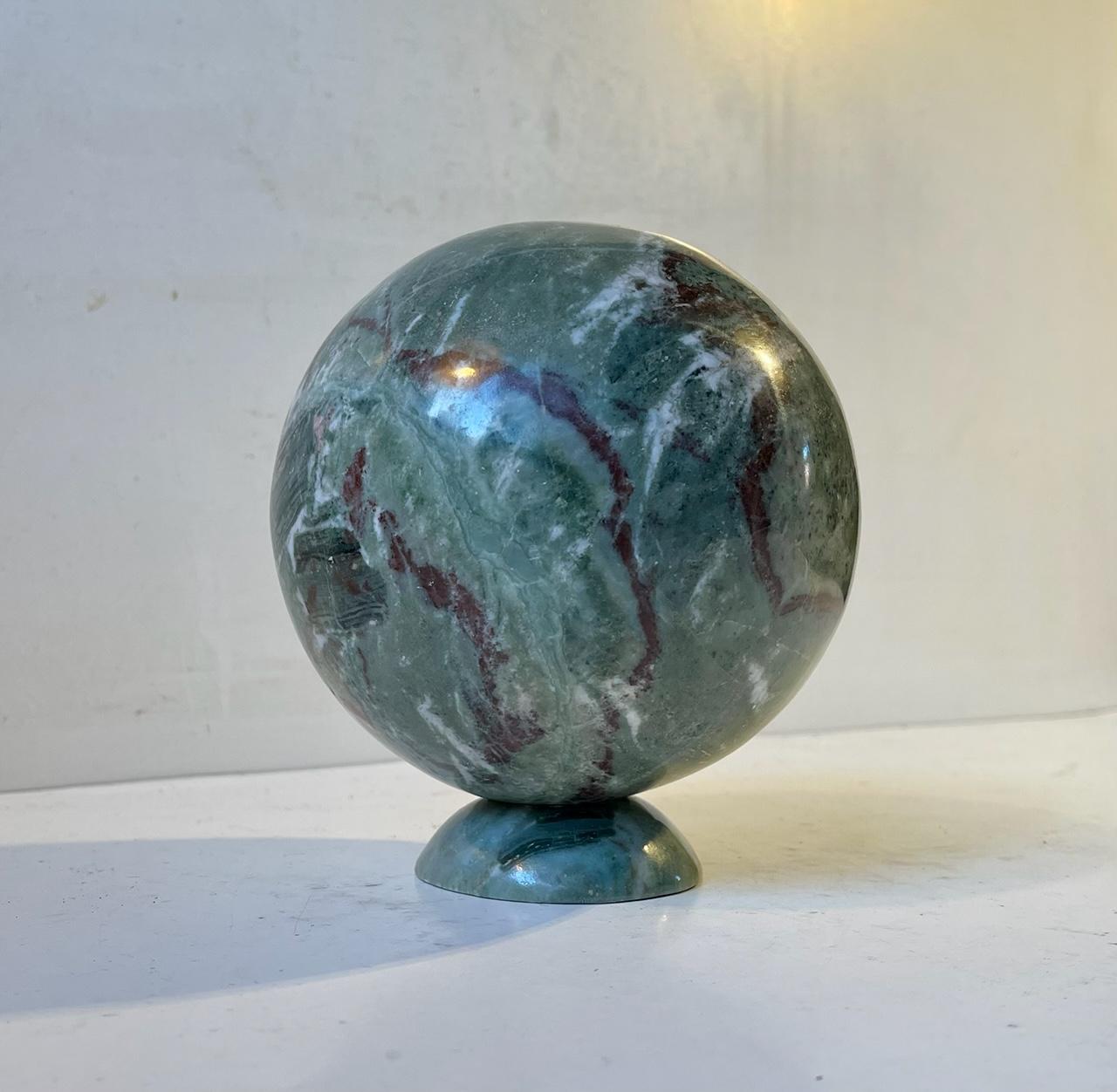 Modern Vintage Sphere in Green Fuchsite Crystal, Madagascar, 1980s For Sale
