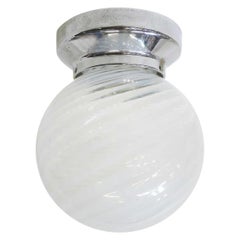 Vintage Sphere Swirled Murano Ceiling Glass Globe Pendant