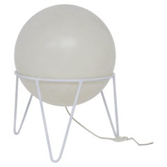 Vintage Spherical Floor Lamp with White Painted Iron Base