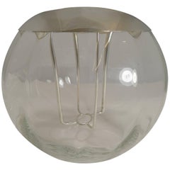 Retro Spherical Glass and Silver Plate Champagne Cooler by St. Hilaire, Paris