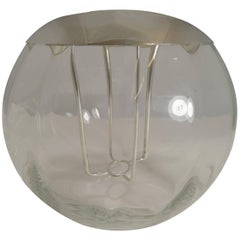 Vintage Spherical Glass and Silver Plate Champagne Cooler by St. Hilaire, Paris