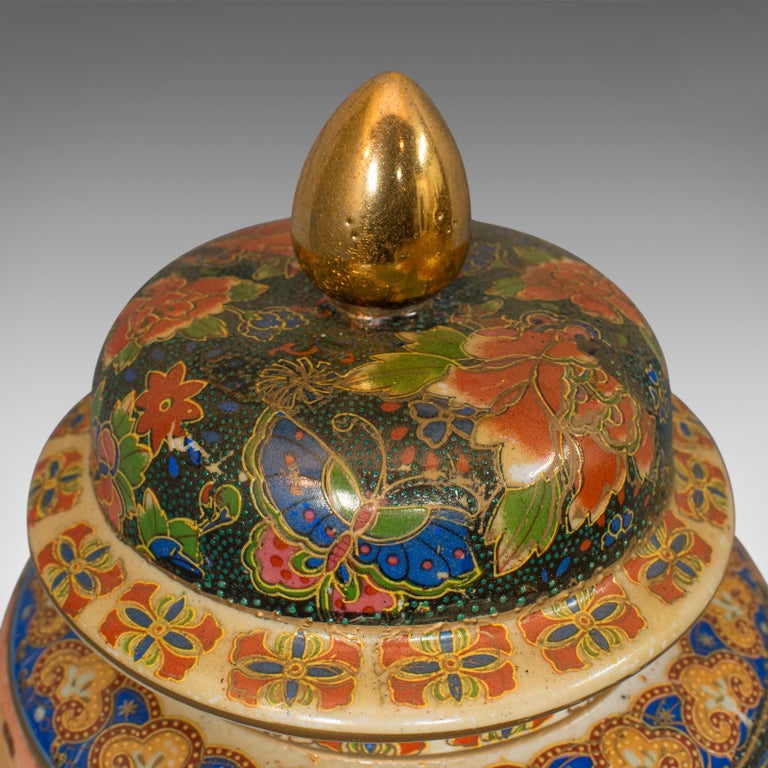 Vintage Spice Jar, Chinese, Decorative, Baluster, Vase, with Lid, 20th