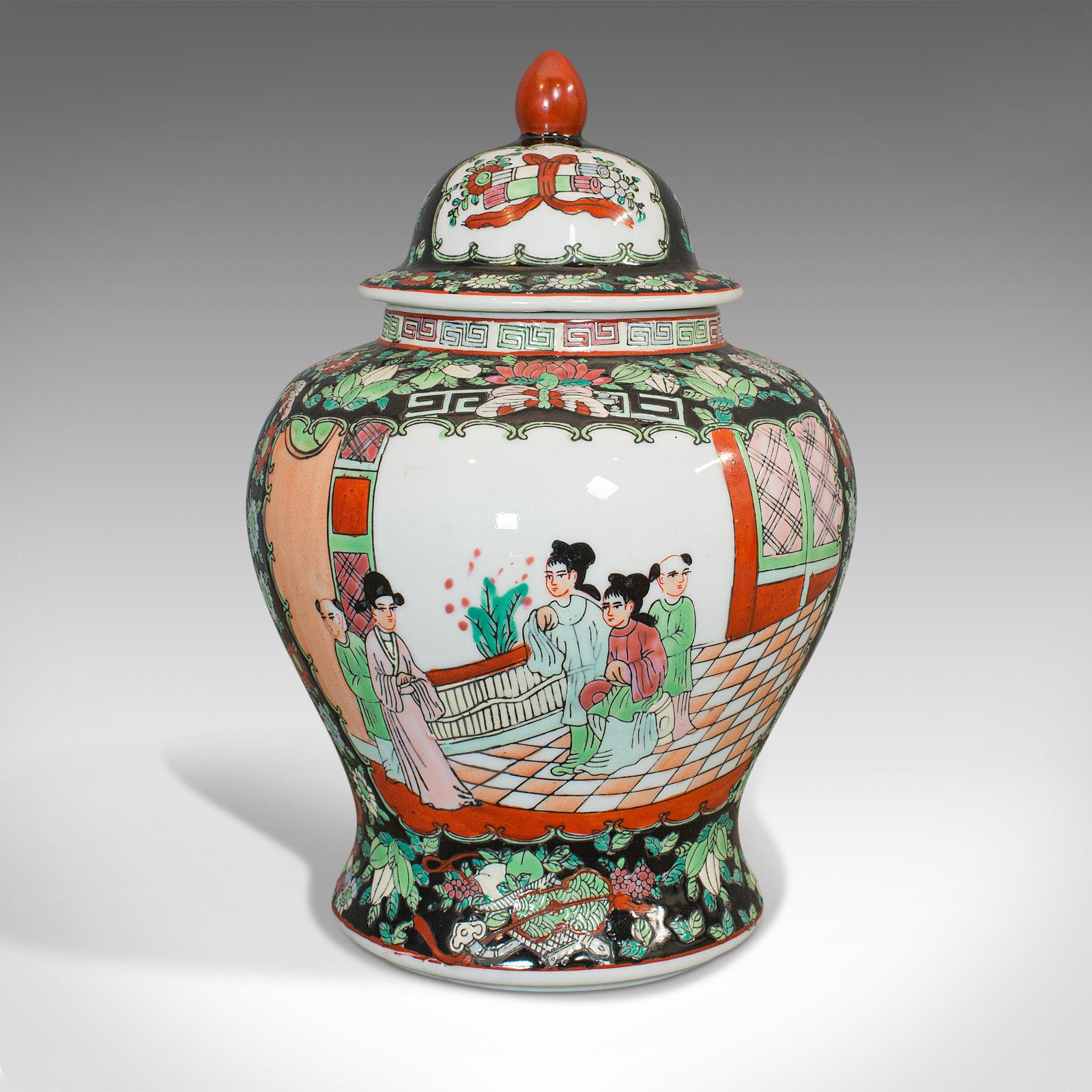 Japanese Vintage Spice Jar, Oriental, Ginger, Baluster Urn, Art Deco, 20th Century, 1940 For Sale