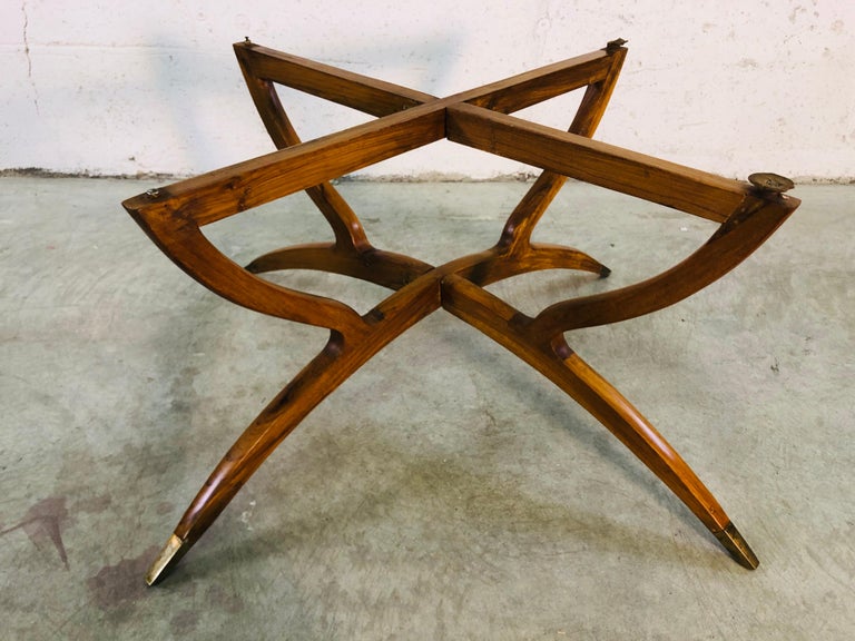 Vintage Spider Leg Coffee Table with Moroccan Brass Tray at 1stDibs