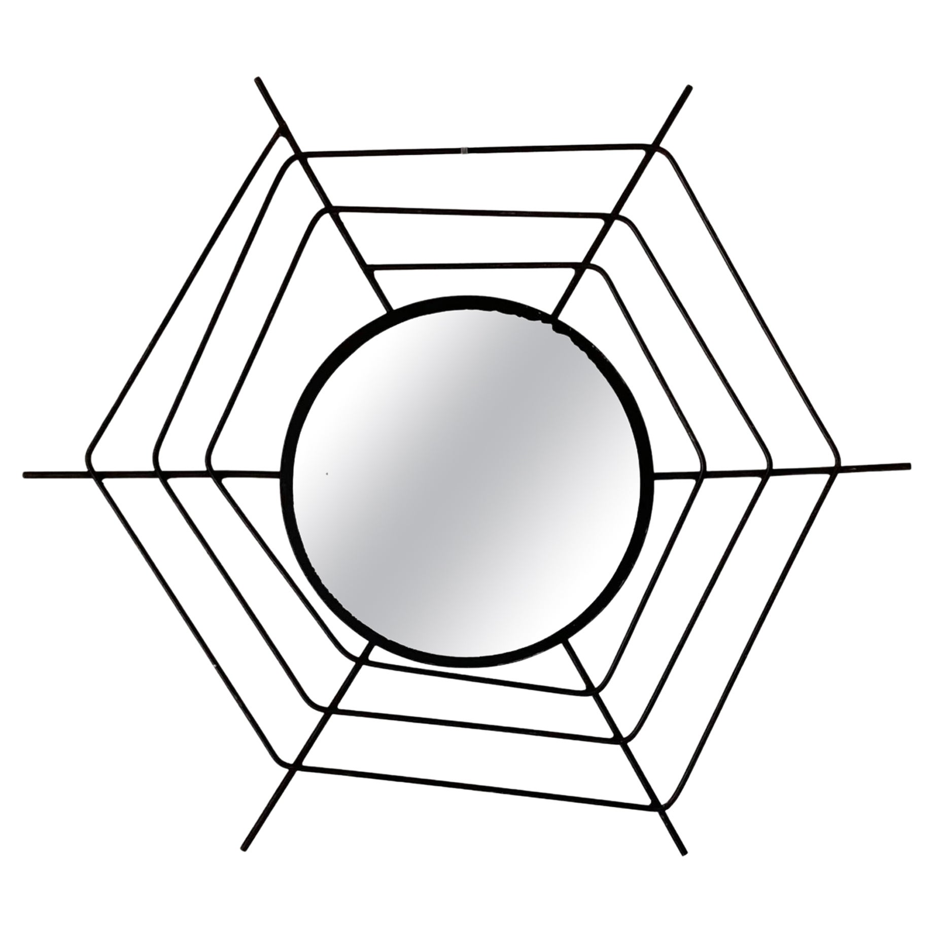 Miroir balck Spider Web, Italie, années 1960