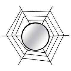 Vintage Spider Web Balck Mirror, Italy 1960s