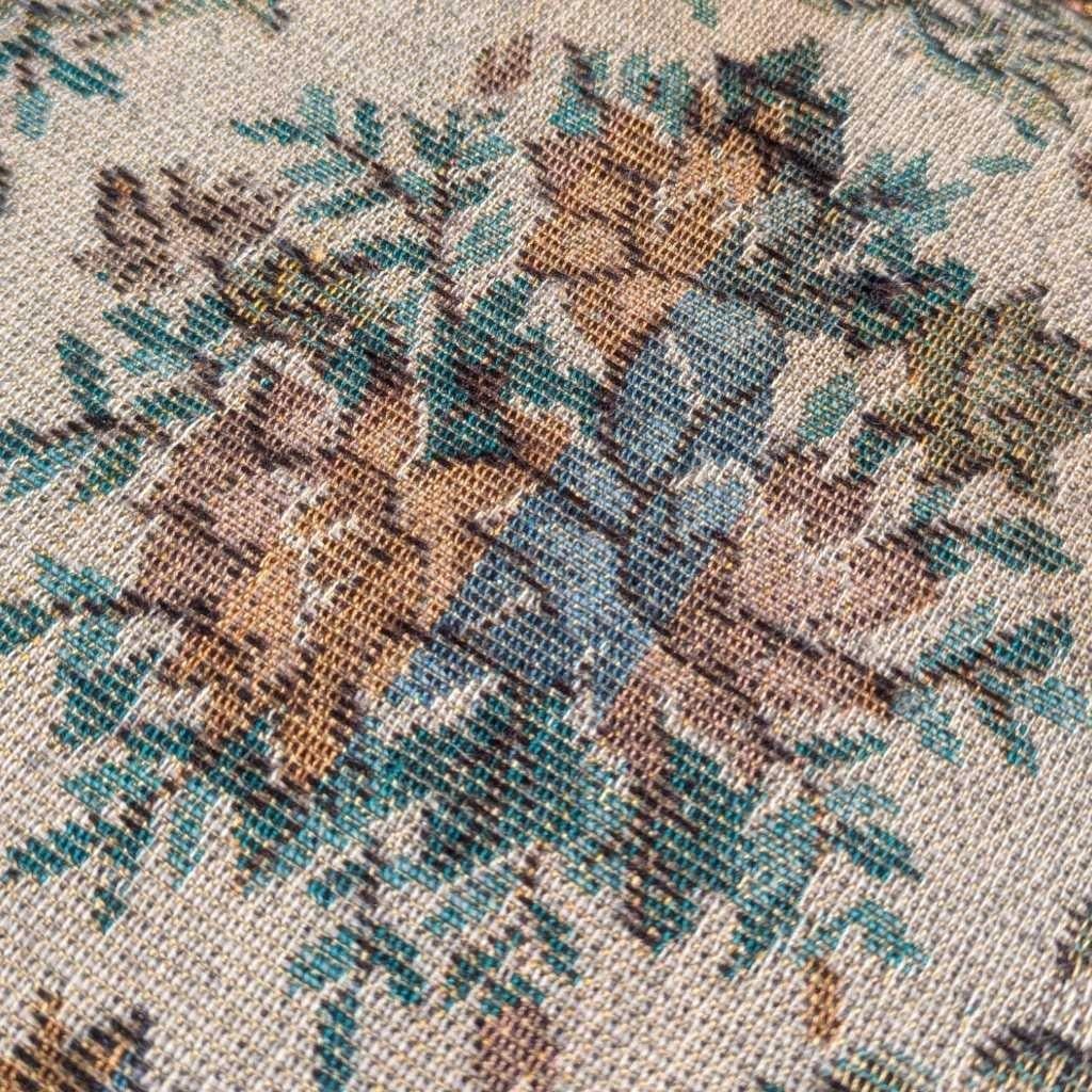 Vintage Spindle Back Settee, Floral Upholstered Bench, c. 1970s USA For Sale 1