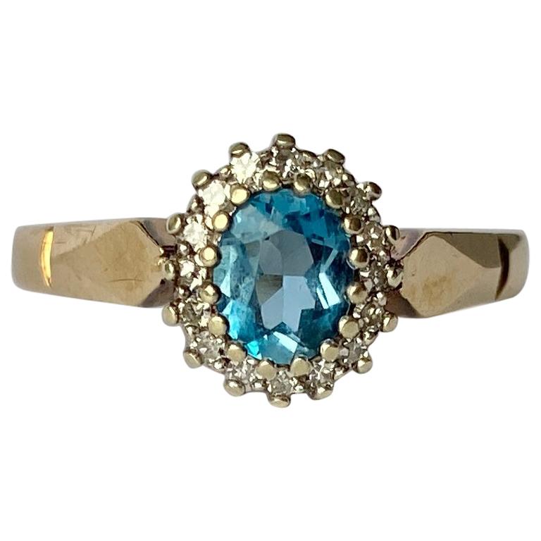 Vintage Spinel and Diamond 9 Carat Gold Cluster Ring